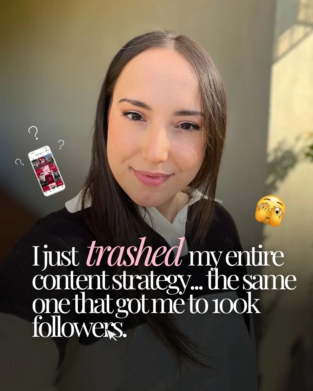 I feel like I&rsquo;m at a turning point in my business right now&hellip; and if I&rsquo;m being honest, it&rsquo;s a little scary 😅

but also really exciting.

Over the last three years, I&rsquo;ve built this account from 0 to 108k by talking to sm