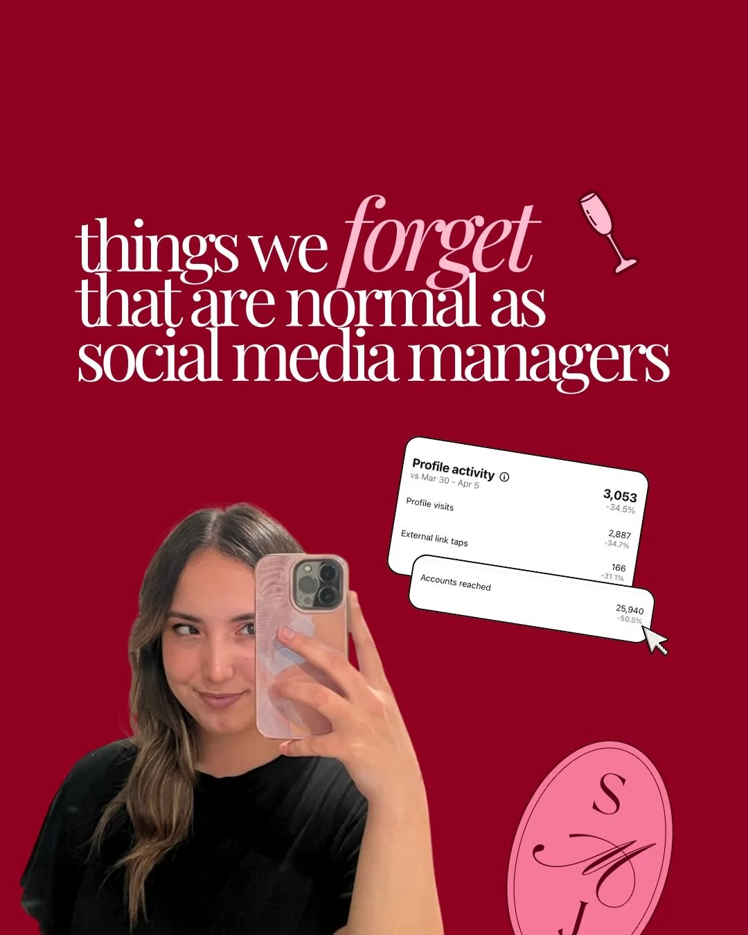 Reality check&hellip; this is what being a social media manager actually looks like. Analytics drop, followers fluctuate, clients leave, and your screen time is probably higher than you want to admit. None of it is unusual, it&rsquo;s just part of th
