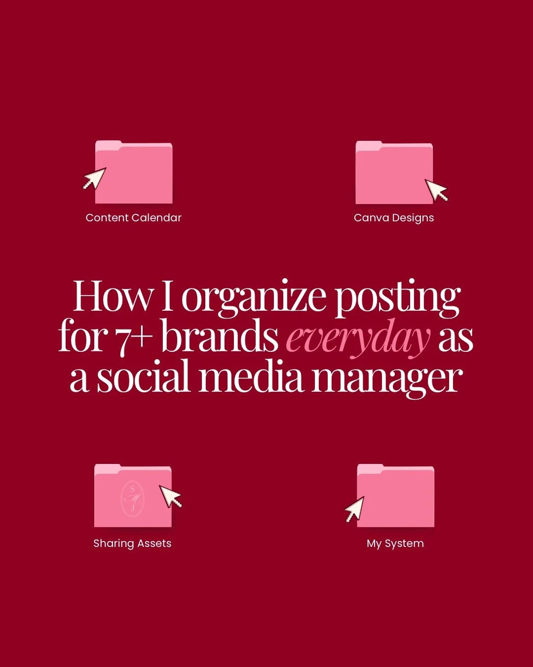 How I organize posting for 7+ brands every single day 👇

It sounds impossible, but it&rsquo;s not. When you build real systems, everything runs smoothly, even with multiple brands and strategies happening at once.

Each client has their own Canva se