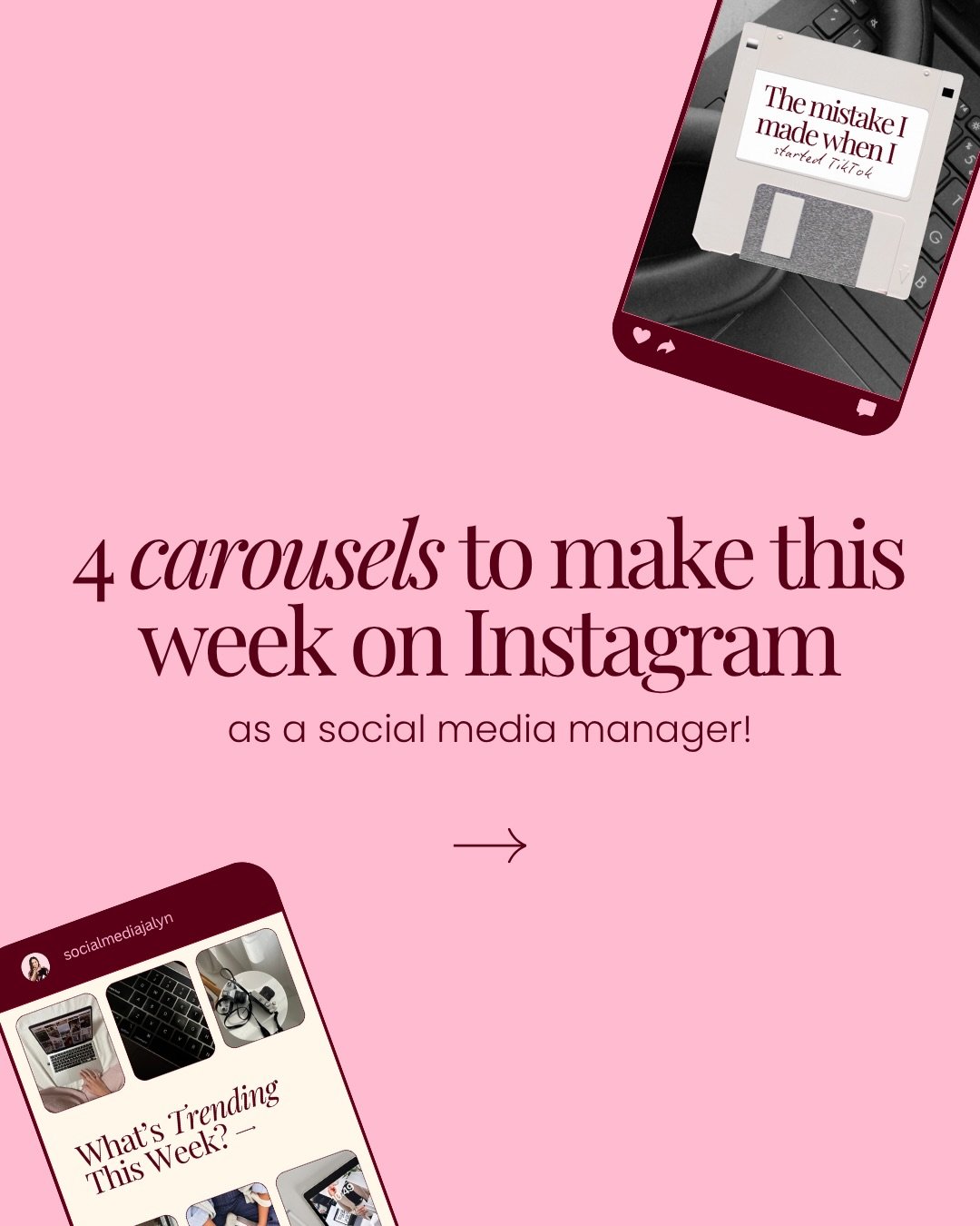 Not sure what to post this week? Start with these 4 carousel ideas 👀

As a social media manager, I always like having a few go-to content categories I can pull from when I&rsquo;m planning posts for myself or my clients.

Because the goal is not jus