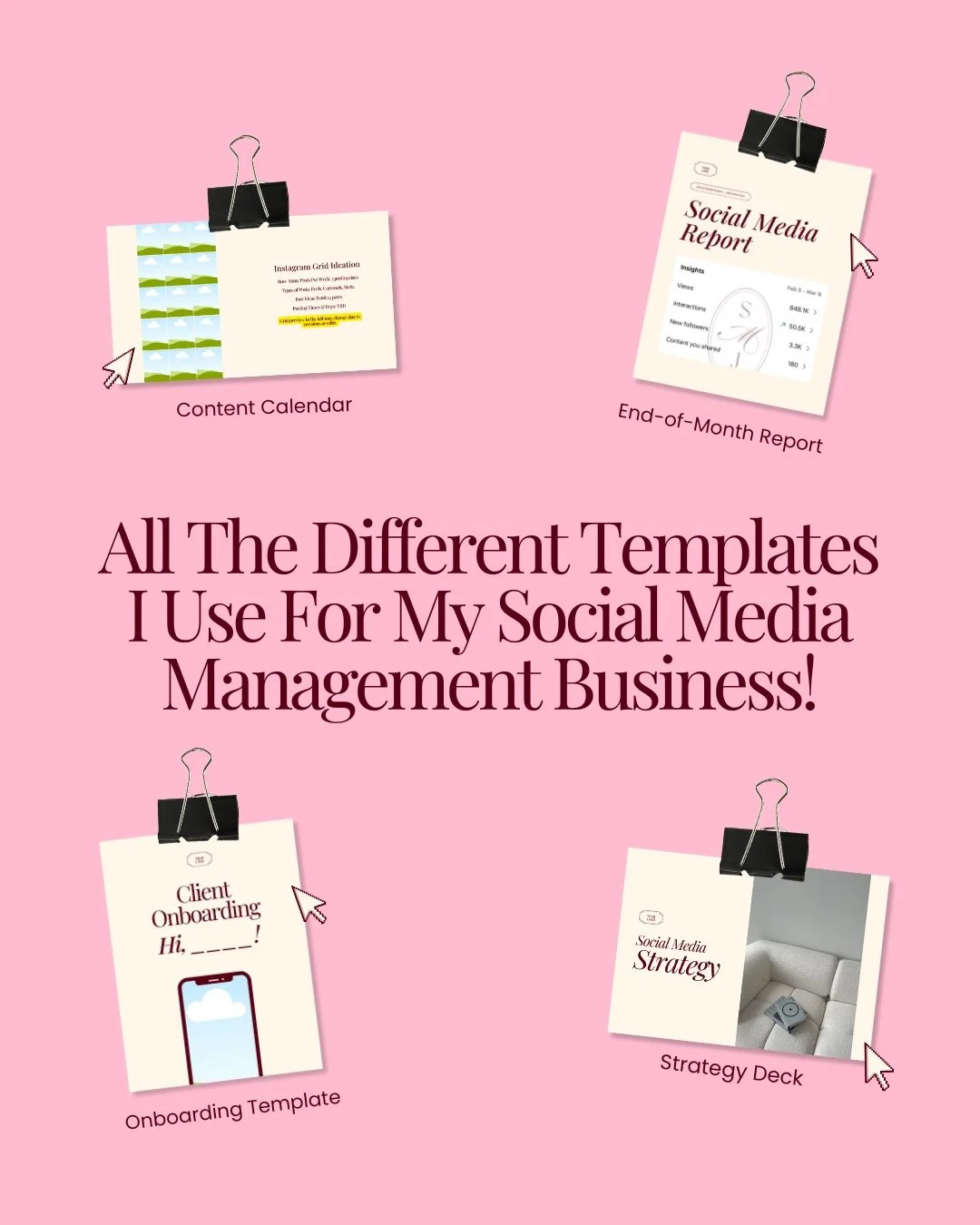 Business templates every social media manager should have&hellip;

1️⃣ End of month report template If you&rsquo;re managing client accounts, you need a way to clearly show what happened each month. This keeps your results, insights, content performa