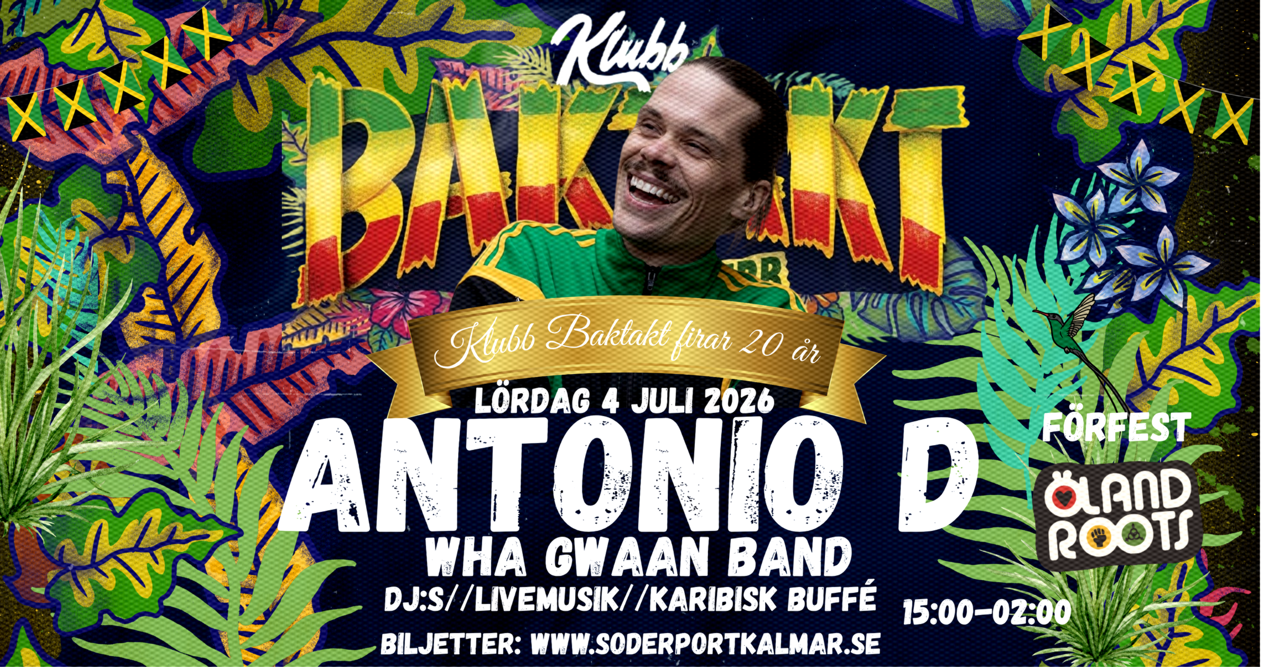 Baktakt firar 20 år // Antonio D &amp; Wha Gwaan Band // karibisk eftermiddag