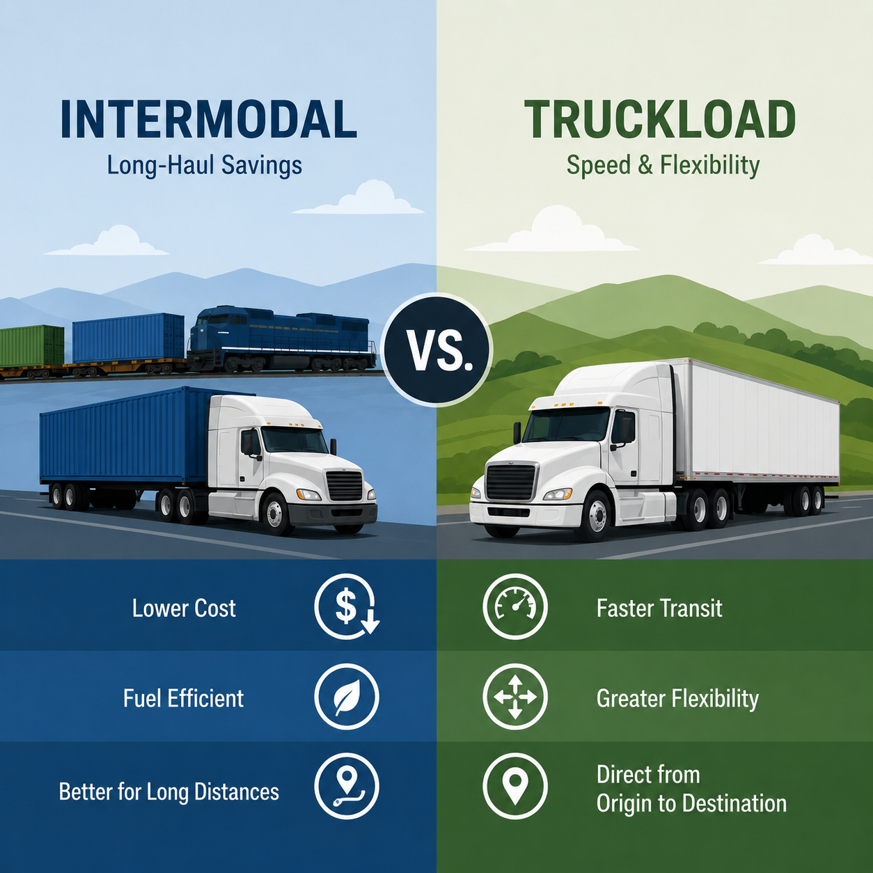 Intermodal vs. Truckload: A Cost Breakdown for Long-Haul Freight