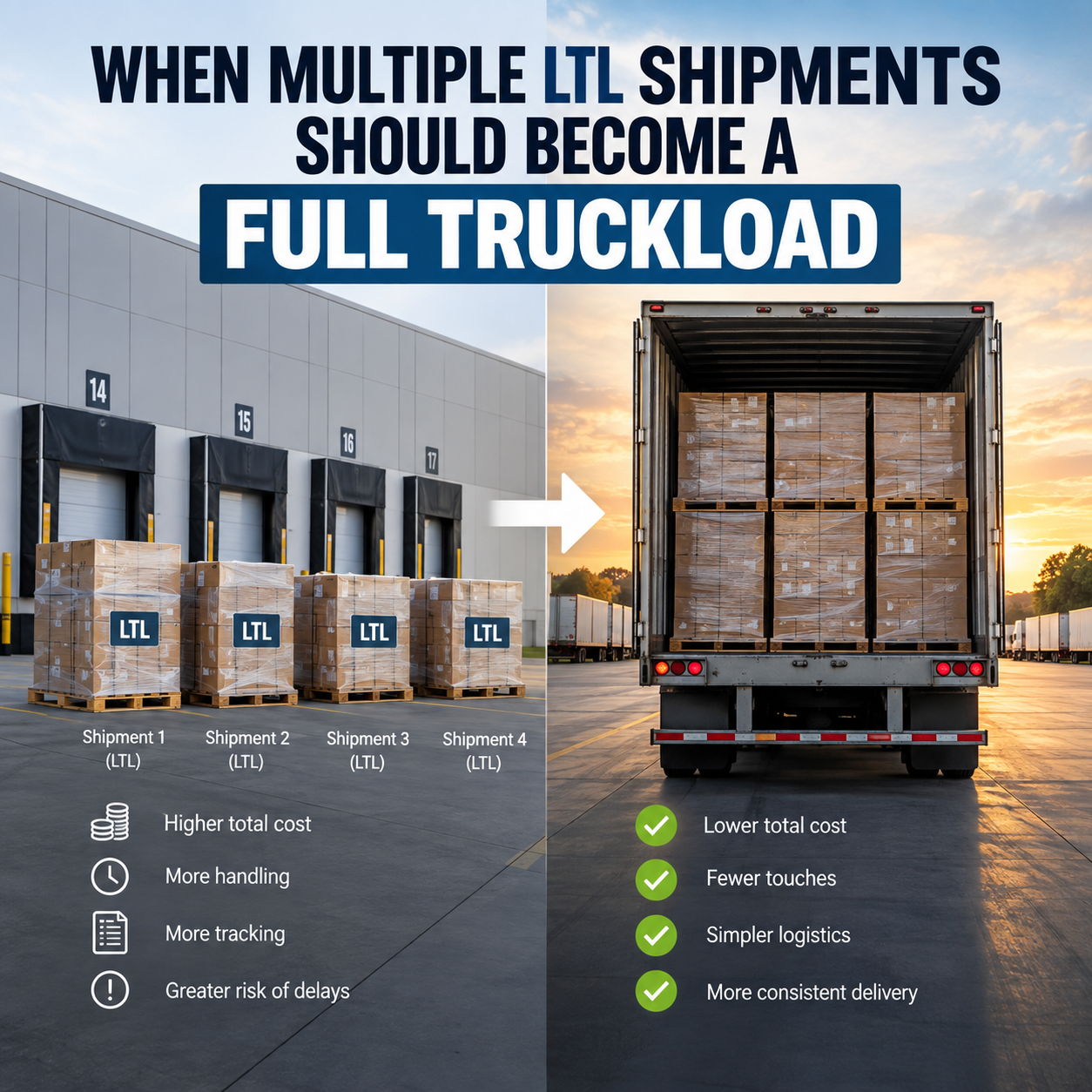 When Multiple LTL Shipments Should Become a Full Truckload