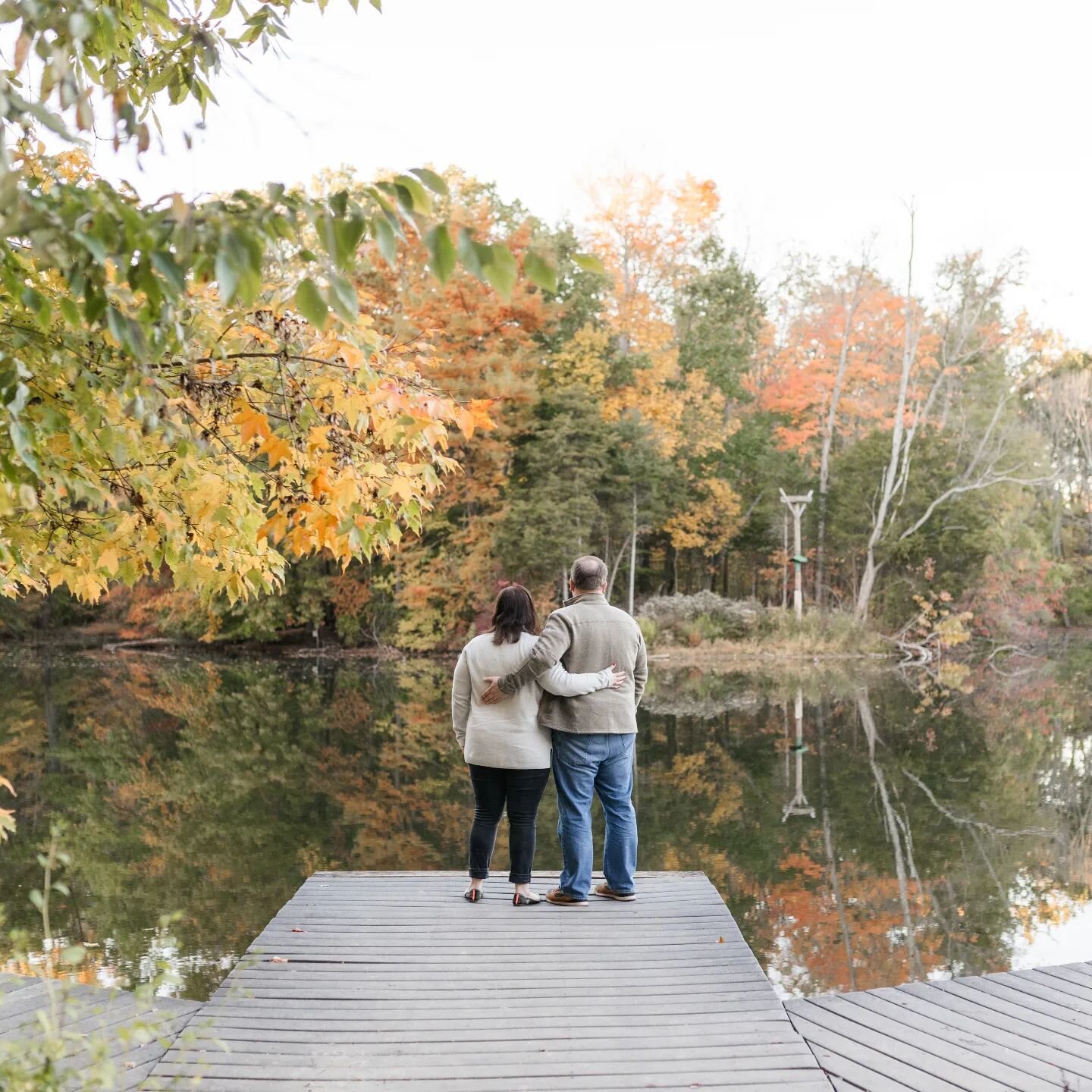 The leaves were putting on a show for us Sunday at Meagan &amp; Mark's engagement session!