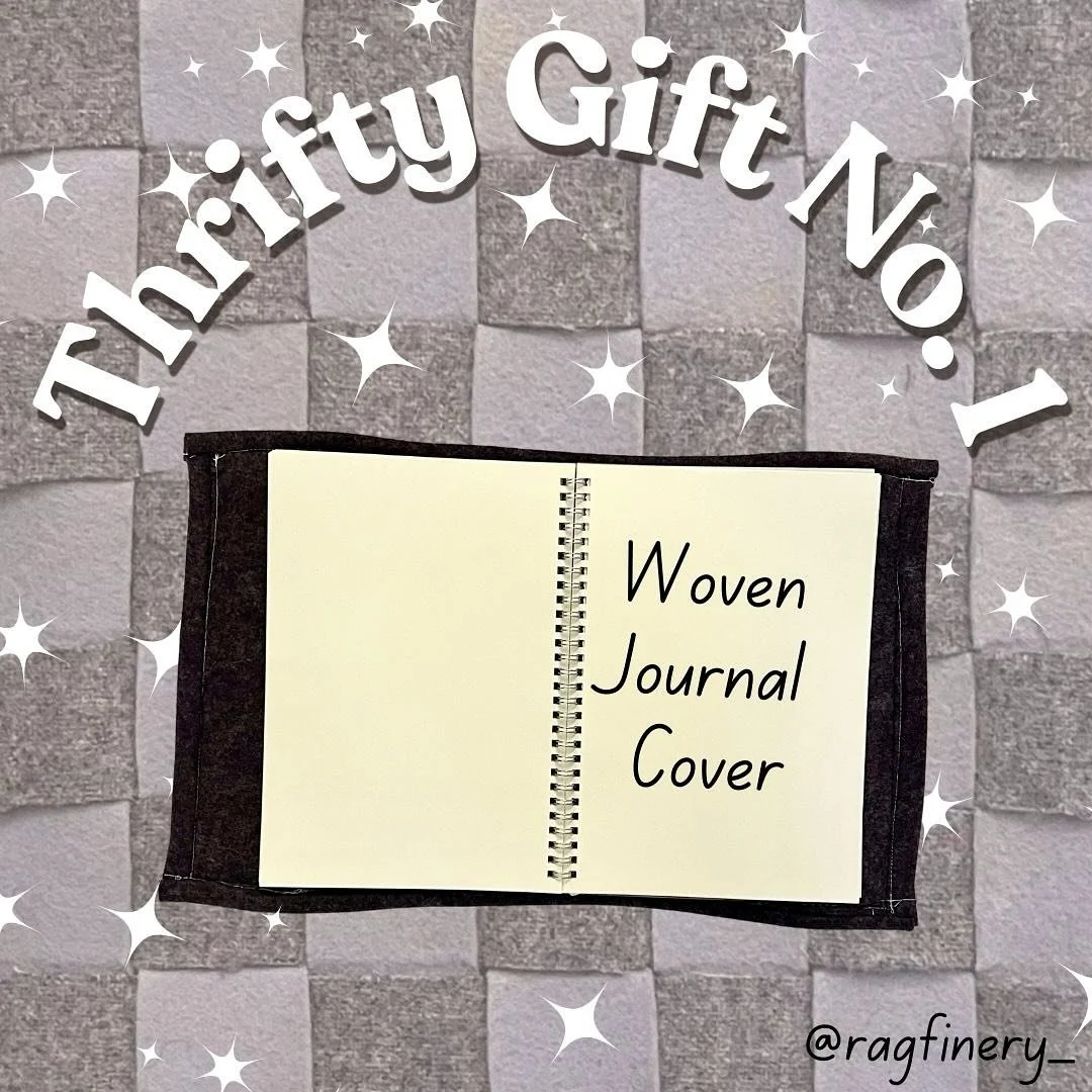 Thrifty Gift No. 1: Woven Journal Cover
⠀⠀⠀⠀⠀⠀⠀⠀⠀
Materials Needed:
Cardboard &ldquo;loom&rdquo; cut to match the size of your notebook
Pins
Scissors
Ribbon or strips of felt - Make this upcycled by repurposing discarded textiles like felt from a pre