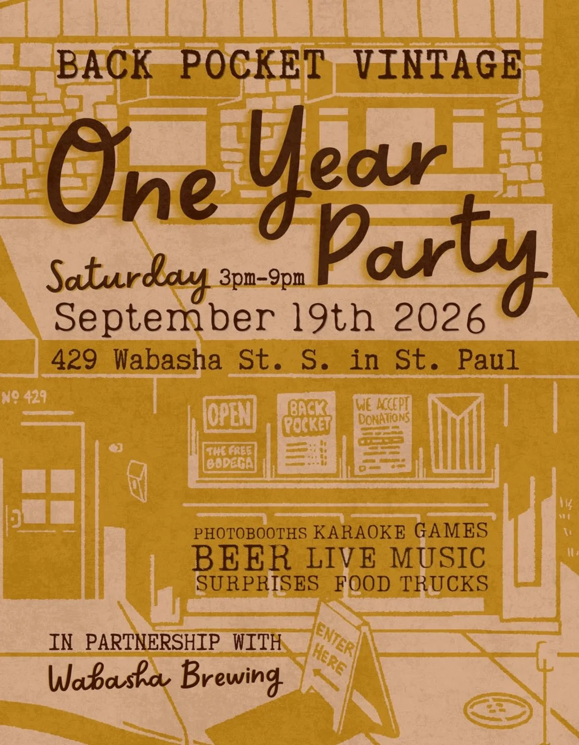 Back Pocket Vintage One Year Anniversary
