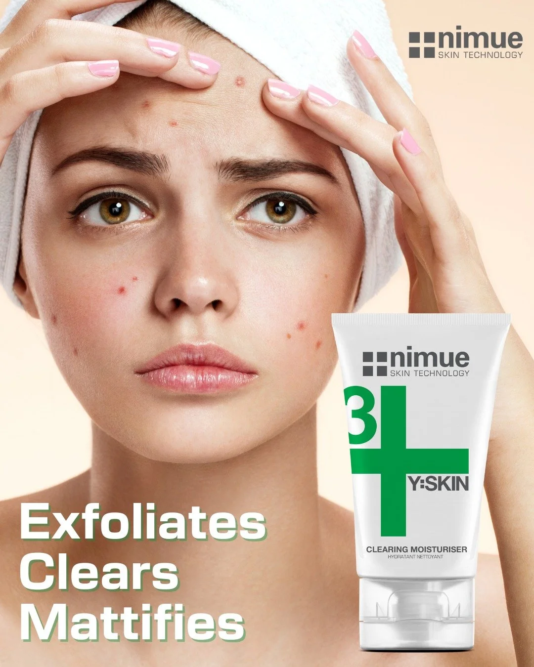 Exfoliate, clear and mattify with the Y:Skin Clearing Moisturiser.

This targeted treatment exfoliates and renews the skin with Alpha Hydroxy Acids, combats congestion with Tea Tree Oil and regulates oil production for a matte, healthy finish. 

Perf