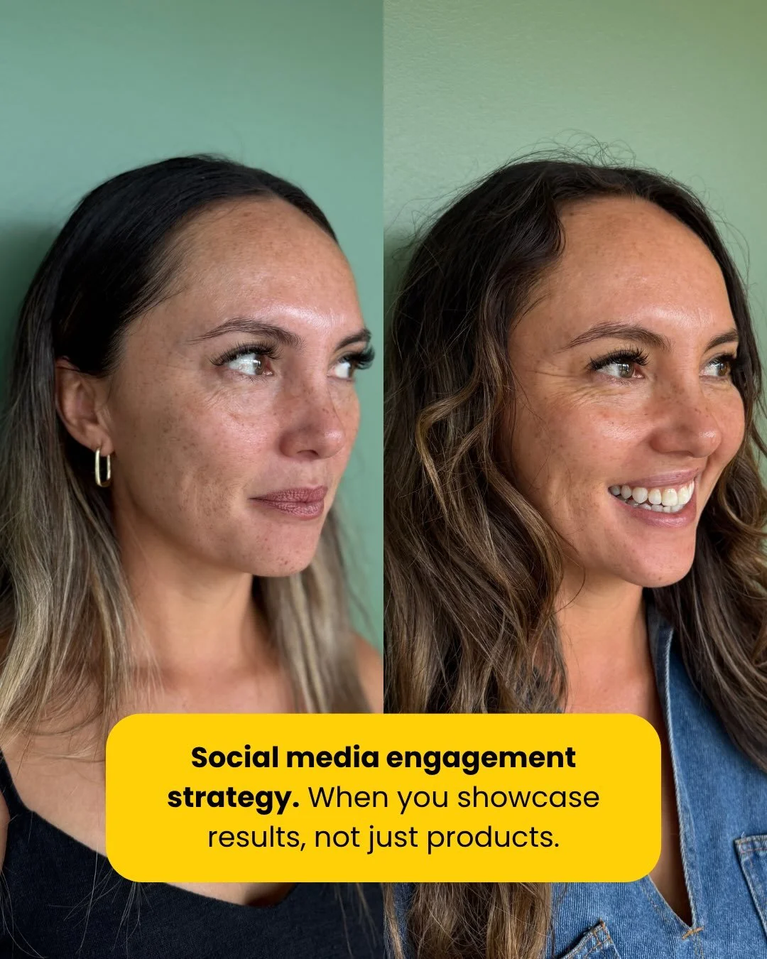 Social media engagement strategy for beauty professionals, your clients don&rsquo;t want to see product photos. They want to see results.

Before-and-afters stop the scroll. Educational reels build authority. Client testimonials create trust. And whe