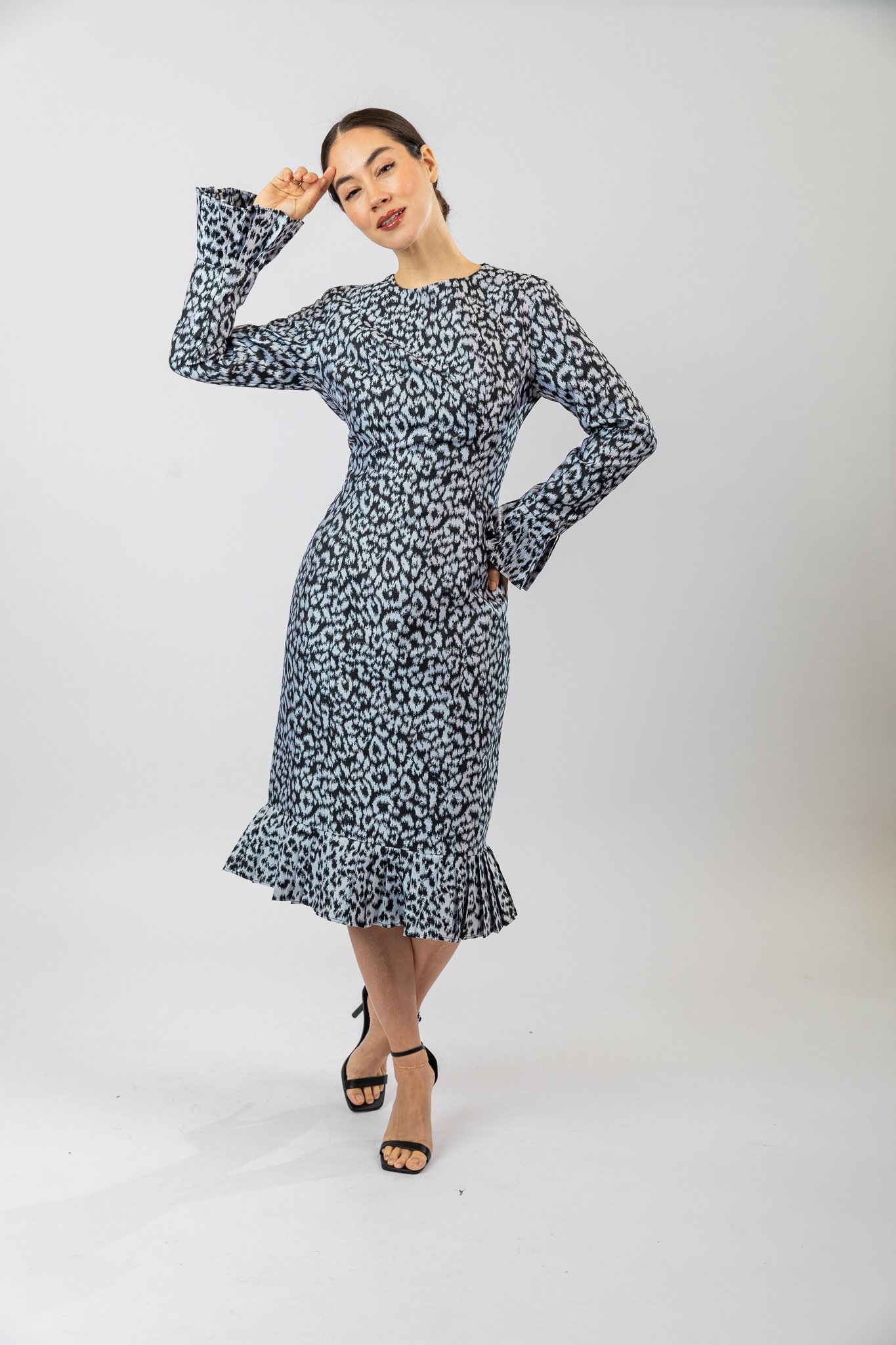 Jemimah Pleated Long Sleeves & Hemline Dress