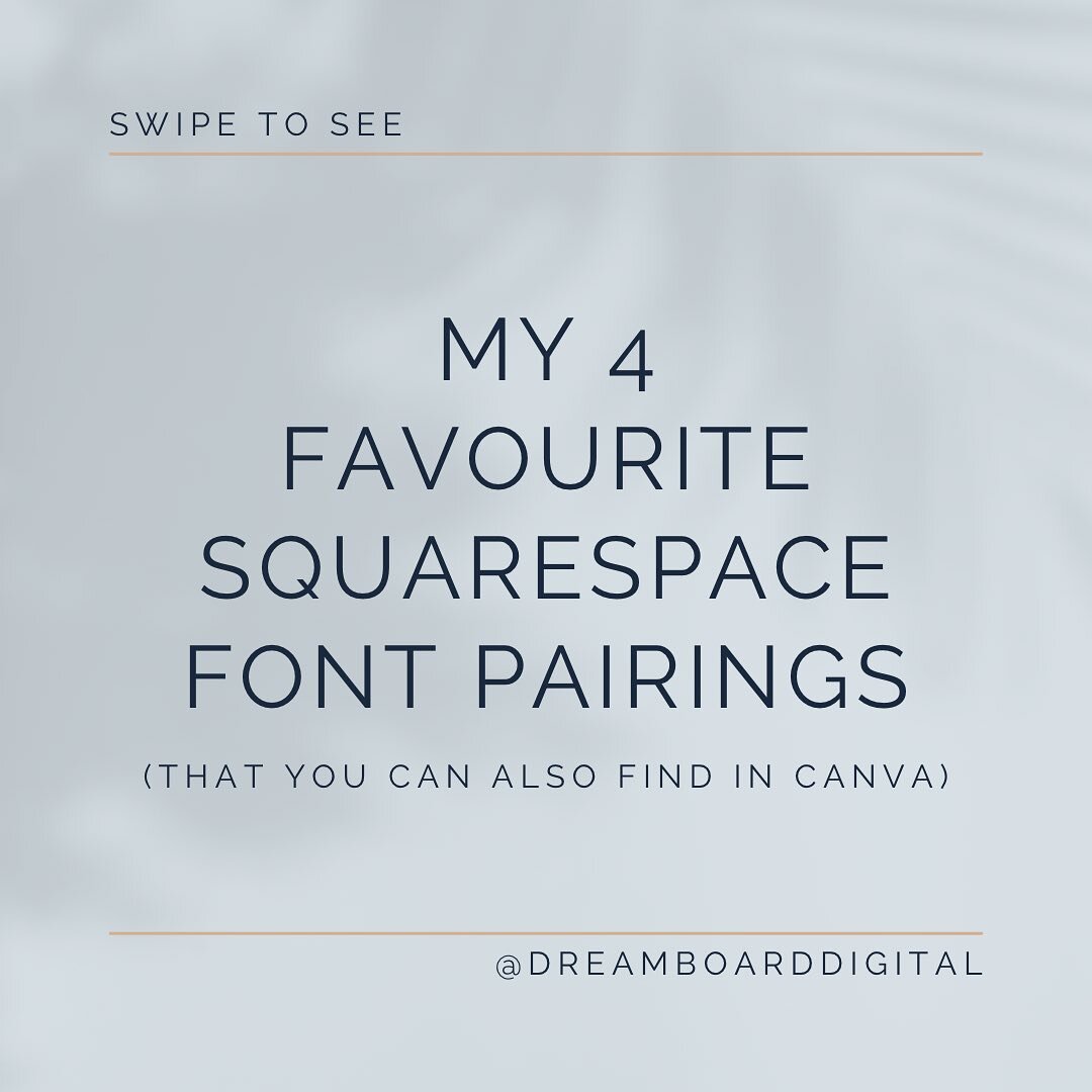 My 4 favourite Squarespace font pairings (that you can also find in Canva) ✉️

Save this post and follow me for more Squarespace and brand design tips! 👇🏼

#mumsinbusiness #mumsinbusinessaustralia #squarespacehack #squarespacetips #branddesigntips 