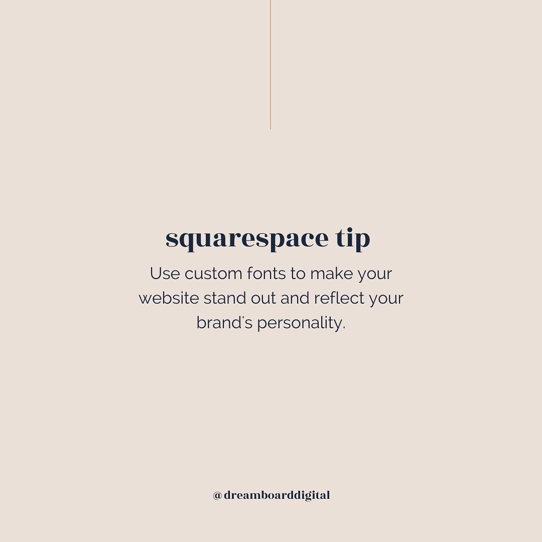 Did you know you can upload your own brand fonts to Squarespace and use them throughout your website? ✍🏼

Whilst Squarespace has a large range of fonts to choose from, they may not have your brand font so it&rsquo;s important to upload this and use 