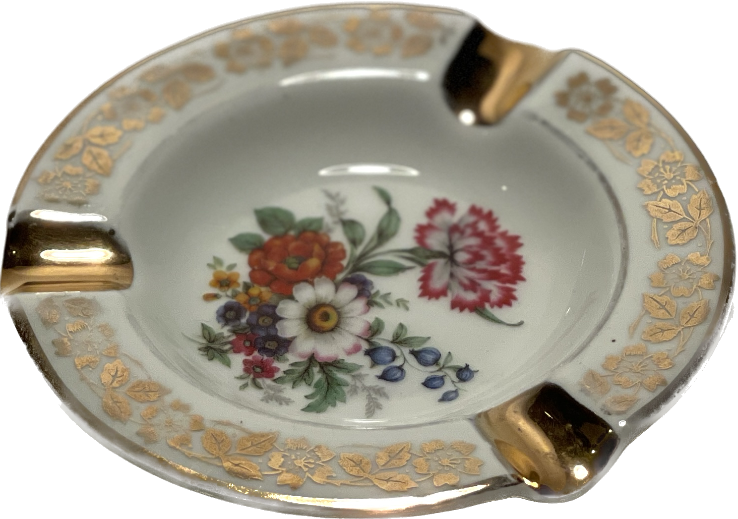 French Porcelain Painted Ashtray