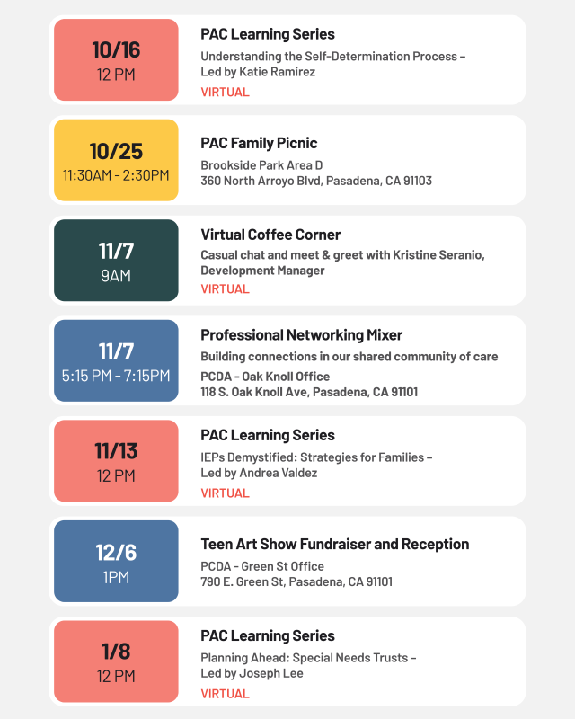 October Upcoming Events