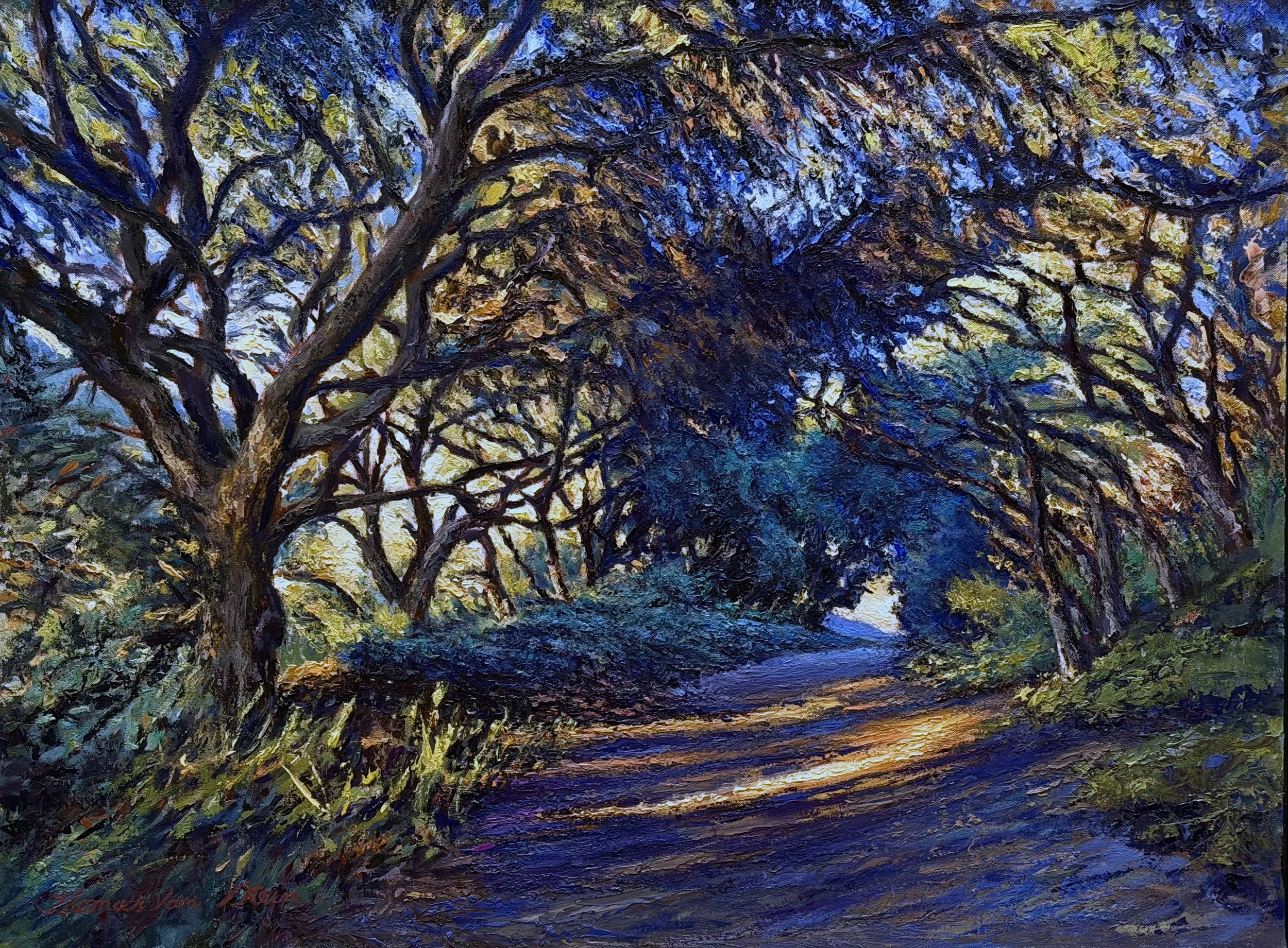 Path Through the Oaks, More Mesa, 30 x 40 inches, oil, $7,500