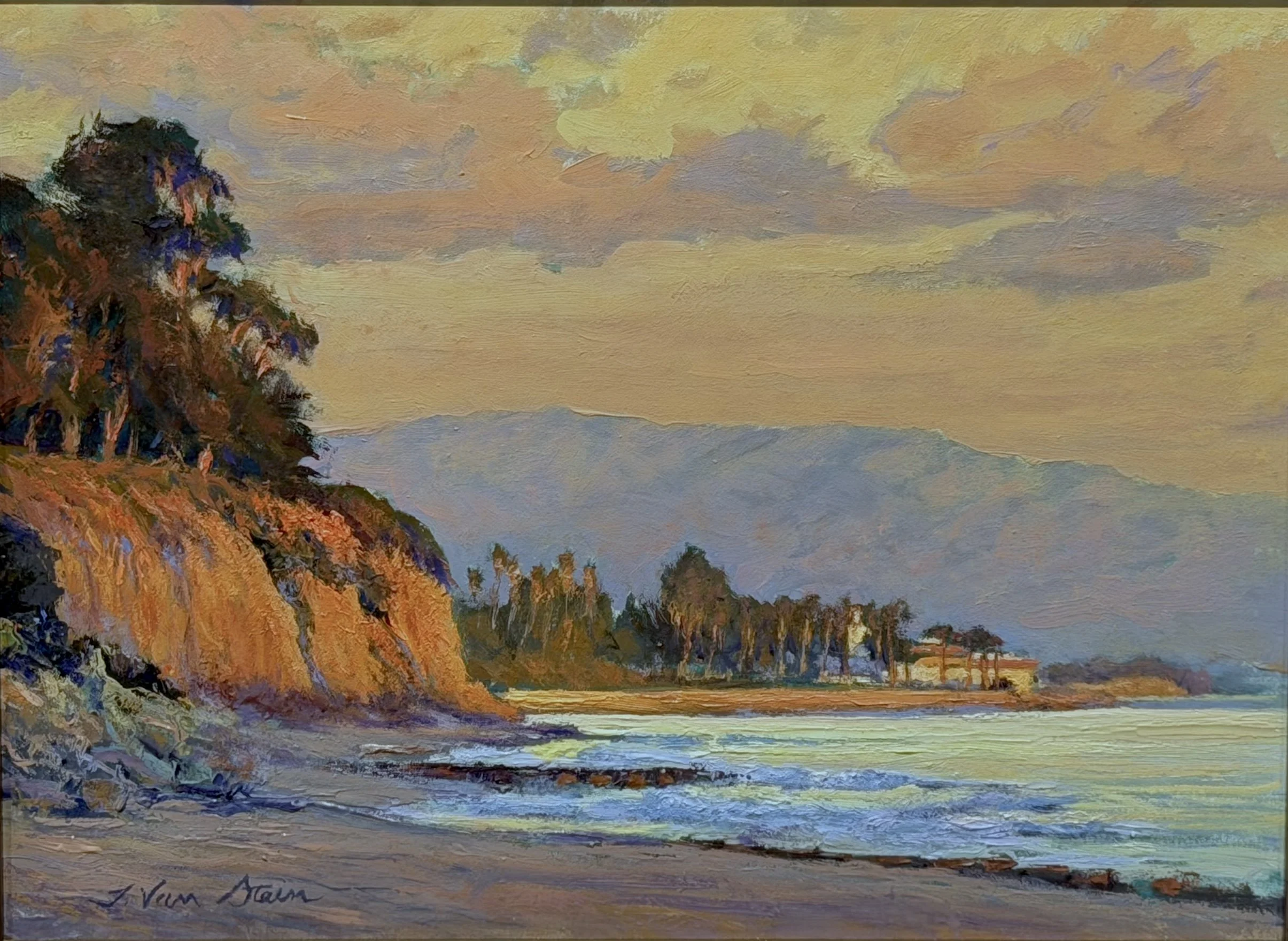 Sunset Bluffs from East Beach,  15 x 20 inches, oil, $3,500