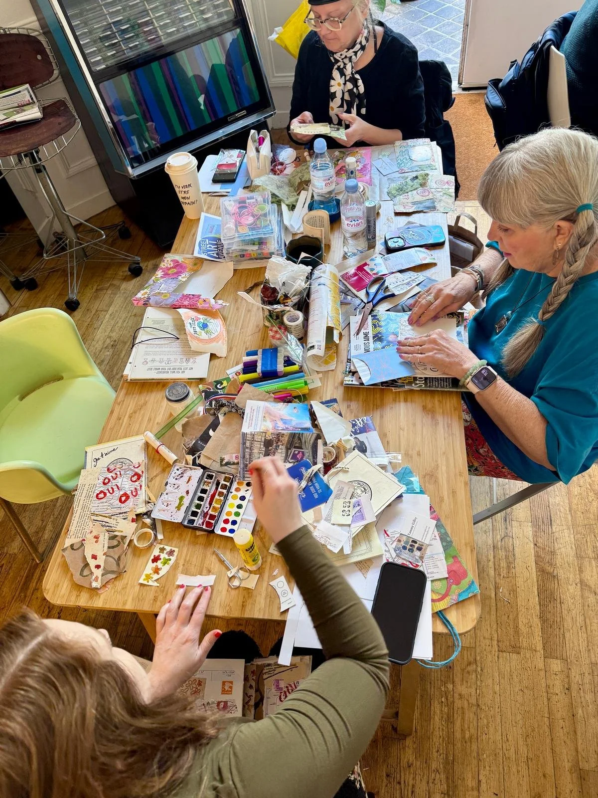 A sunny Paris apartment turned art studio.