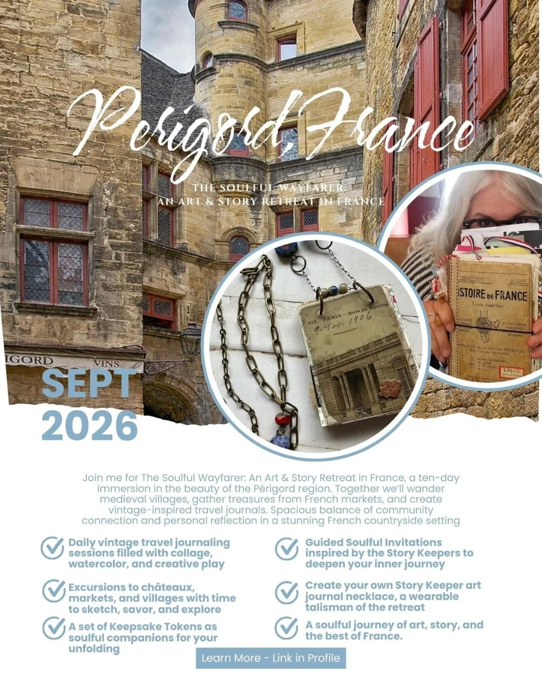 Imagine yourself wandering cobblestone streets in the French countryside, journal in hand. Markets overflow with color, medieval villages glow in the golden light, and your pages fill with layers of story, sketch, and soul.

I'm partnering with @peri