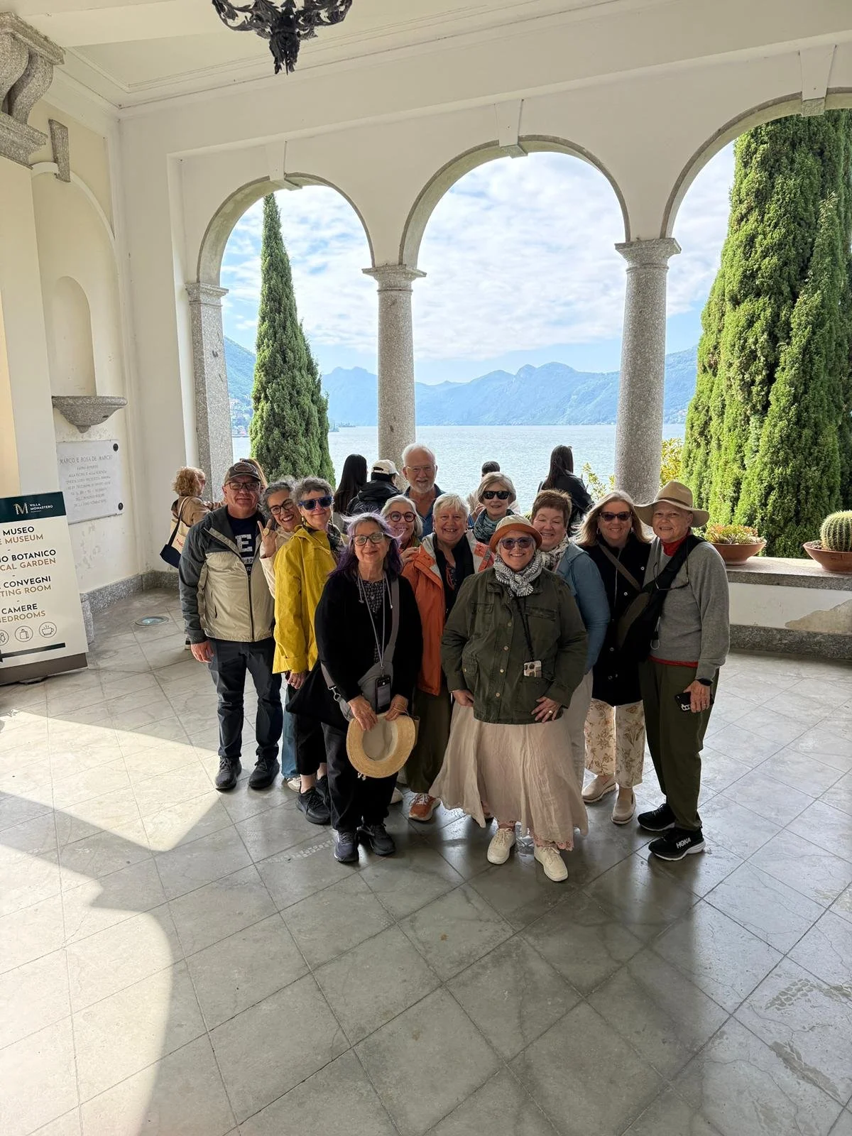Scenic viewpoint at the Villa Monastero Gardens on Lake Como.