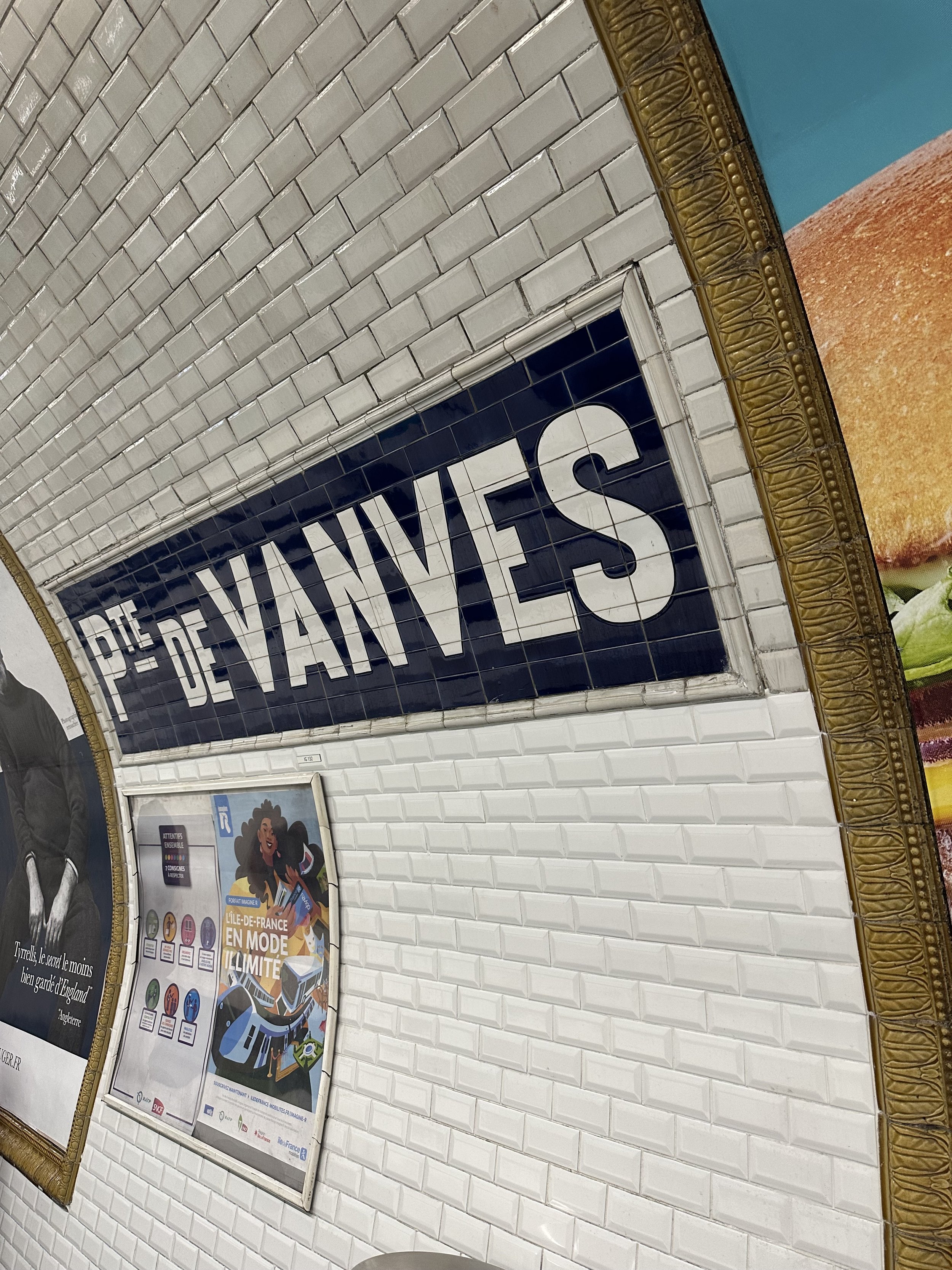 Port de Vanves Metro station in Paris, France.