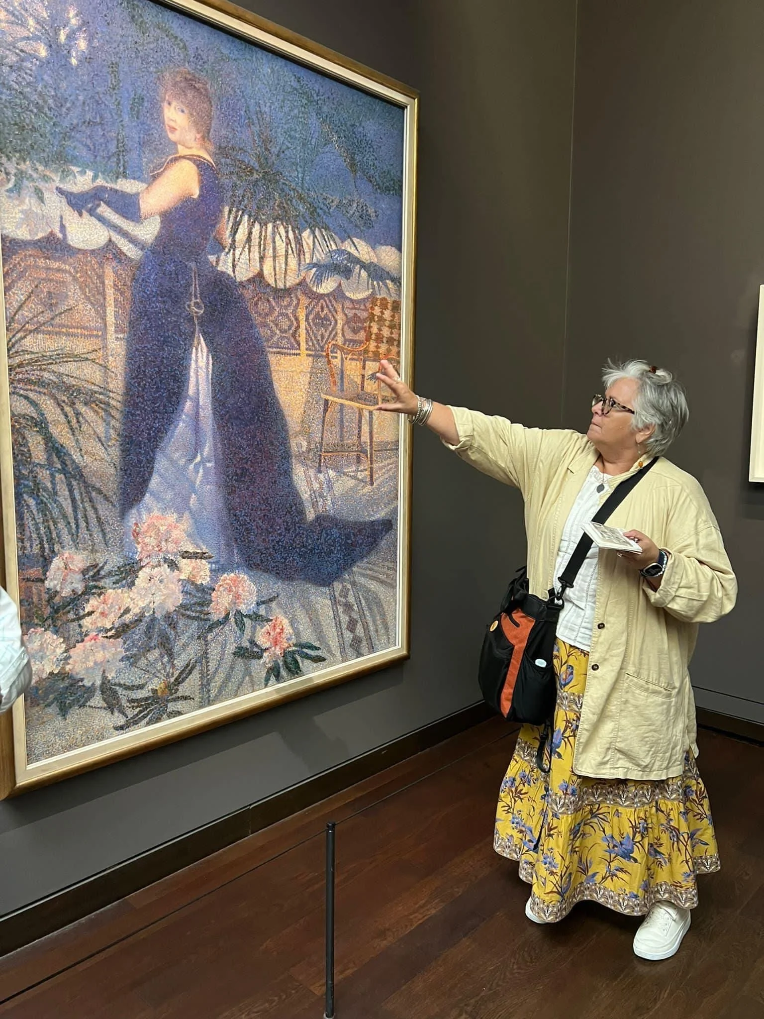 The author talking about texture and pattern at the Musee d'Orsay, Paris, France.
