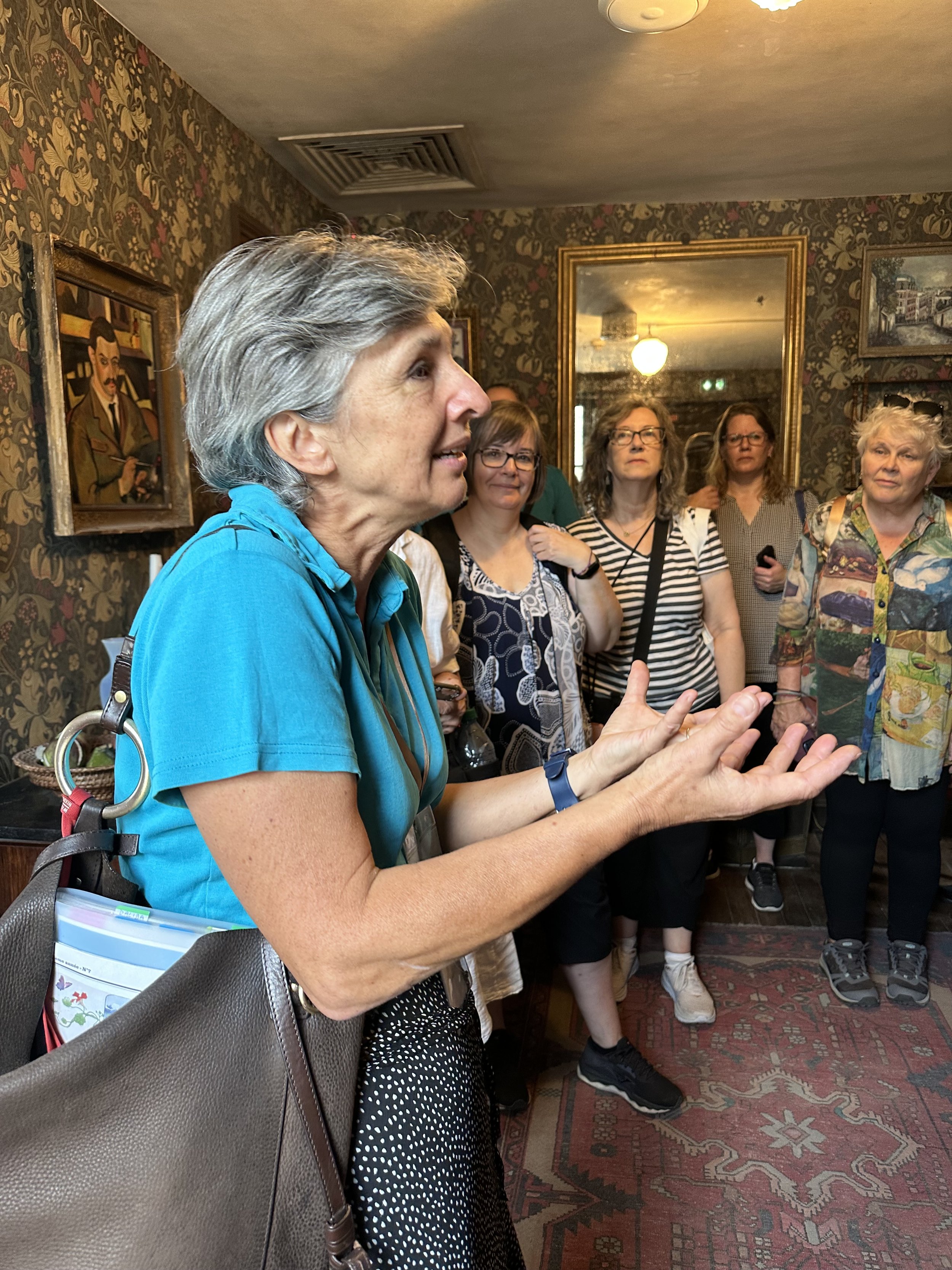 Our docent at the Musee de Monmartre, Paris, France.