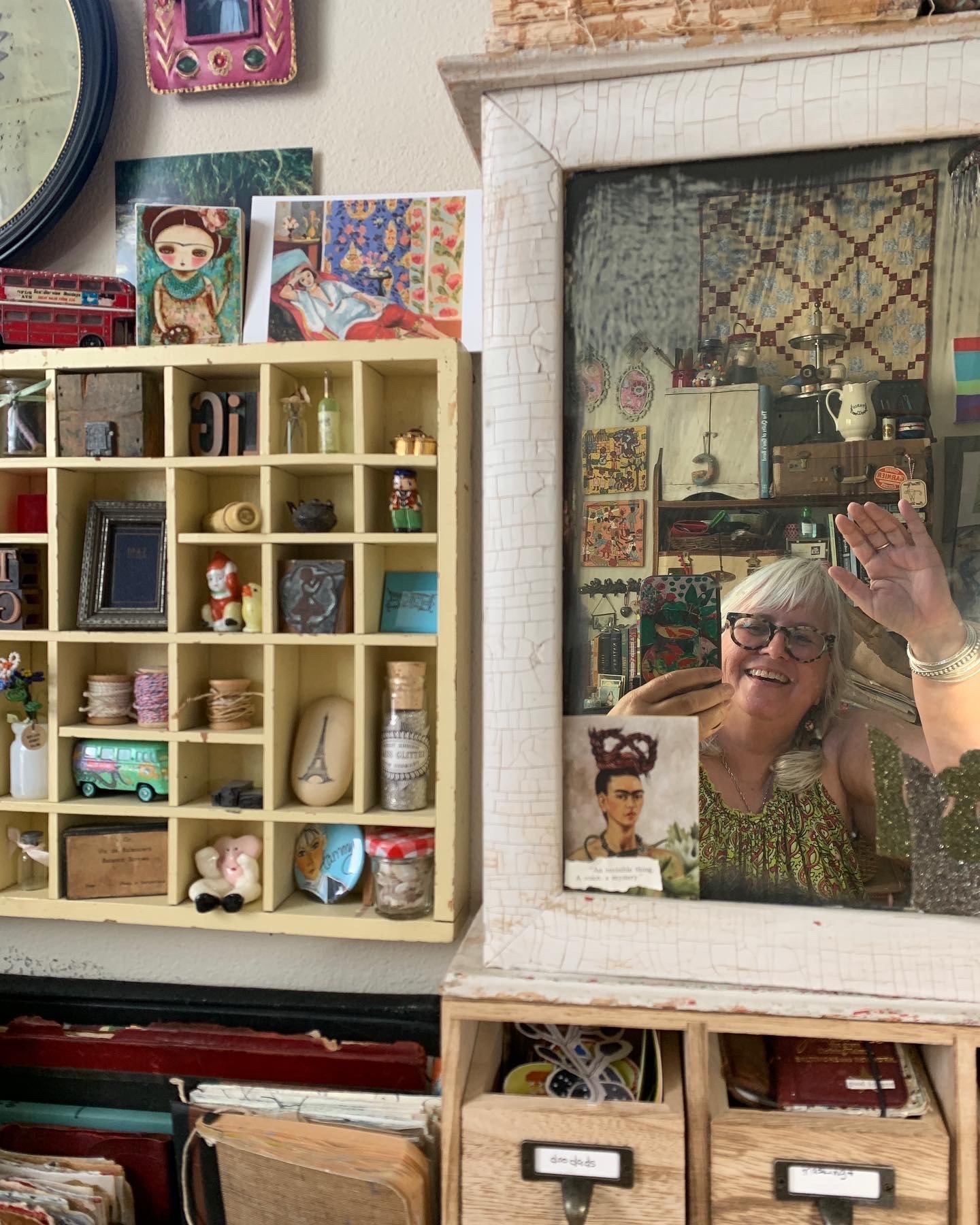photo of author in her art studio