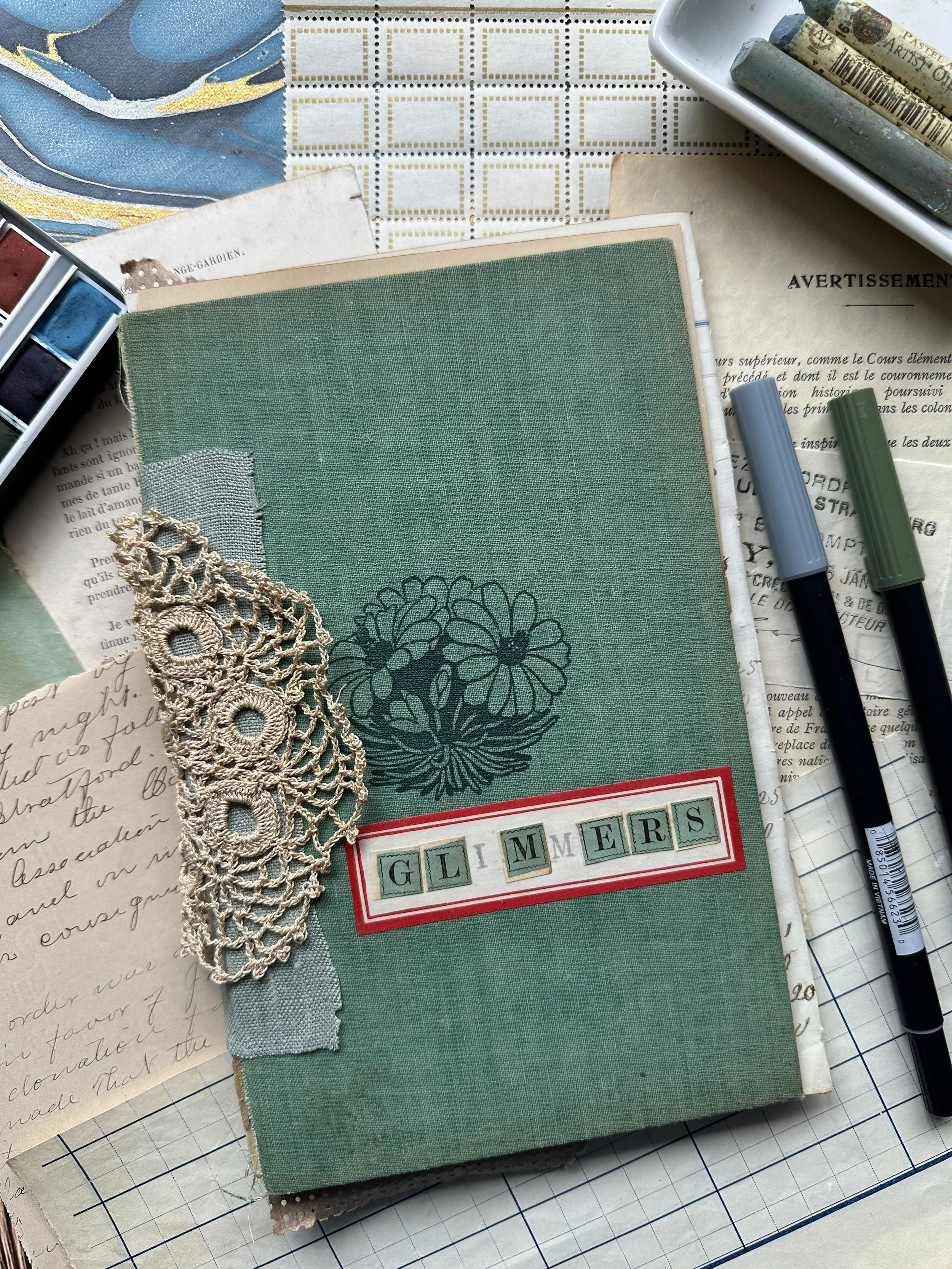 art journal page capturing glimmers and small moments of meaning