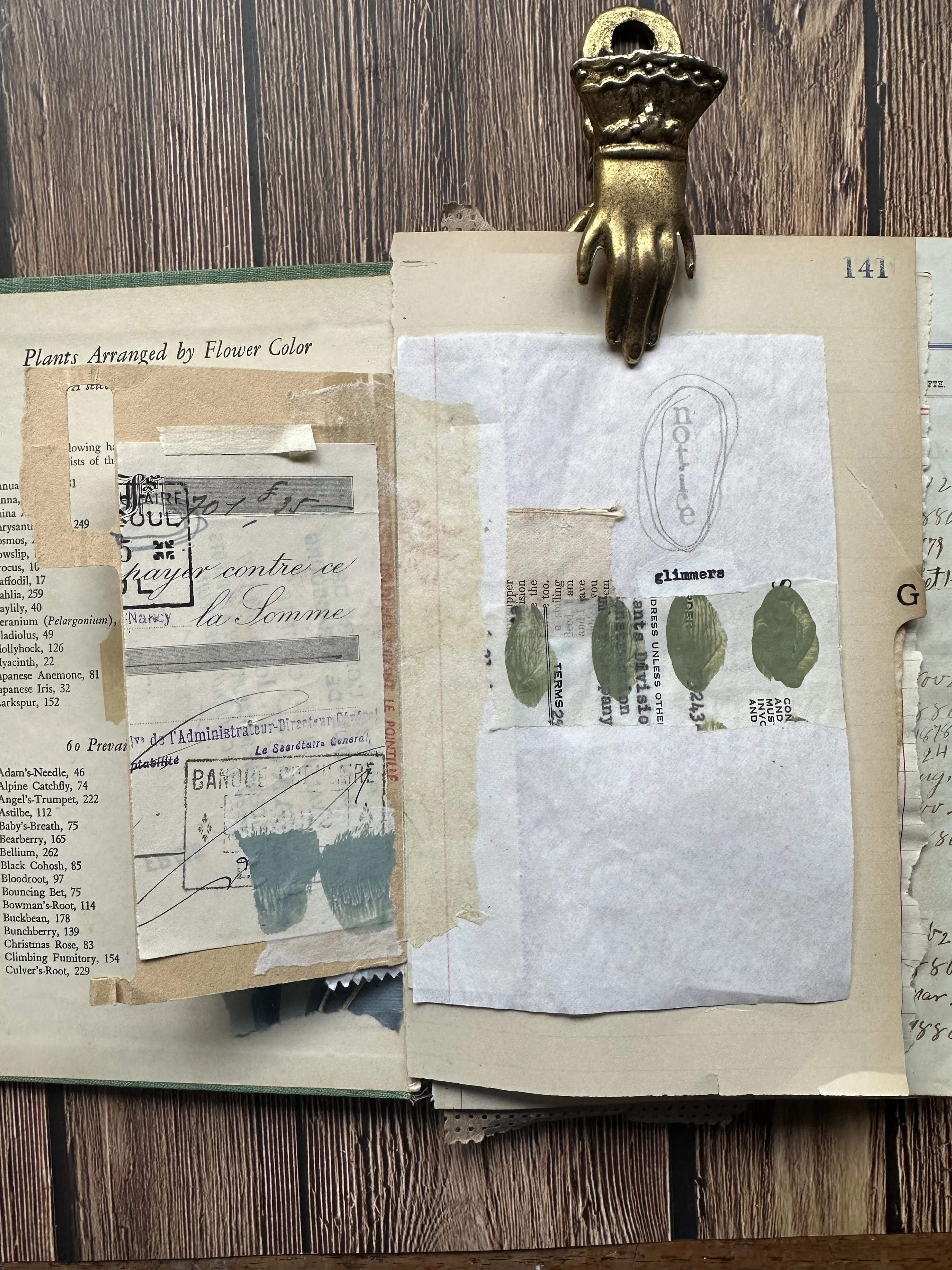 art journal page exploring glimmers and creative reflection