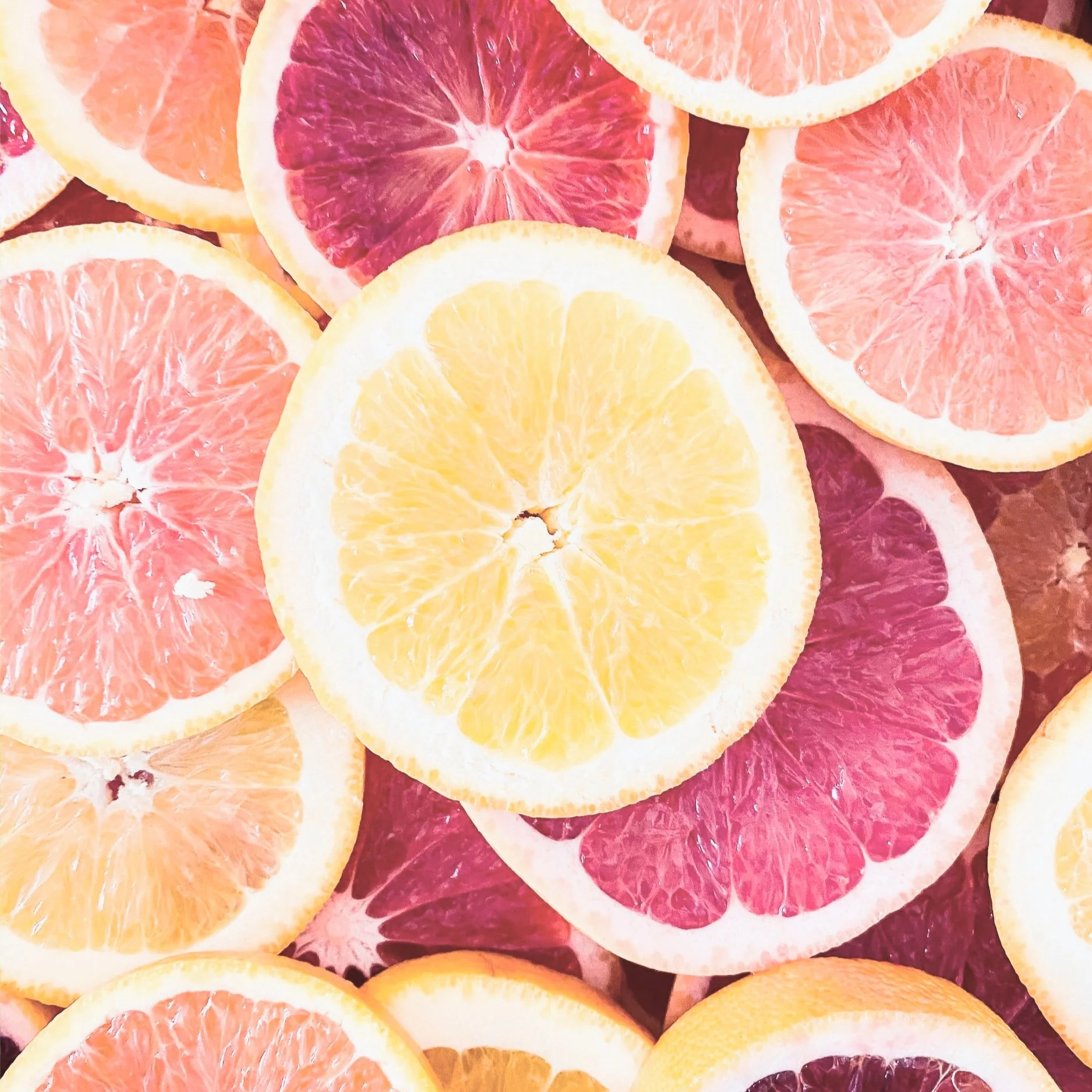 multi-colored citrus slices