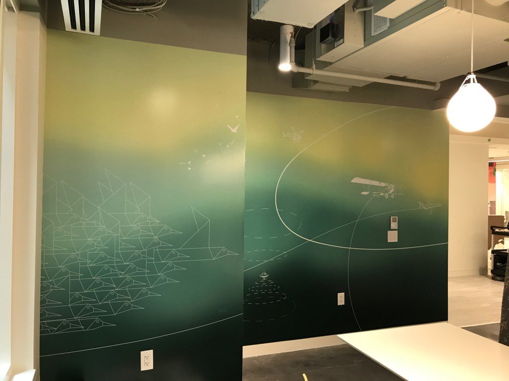  Adhesive vinyl wall mural produced and installed by CSI for AARP at their HQ in Washington, DC 