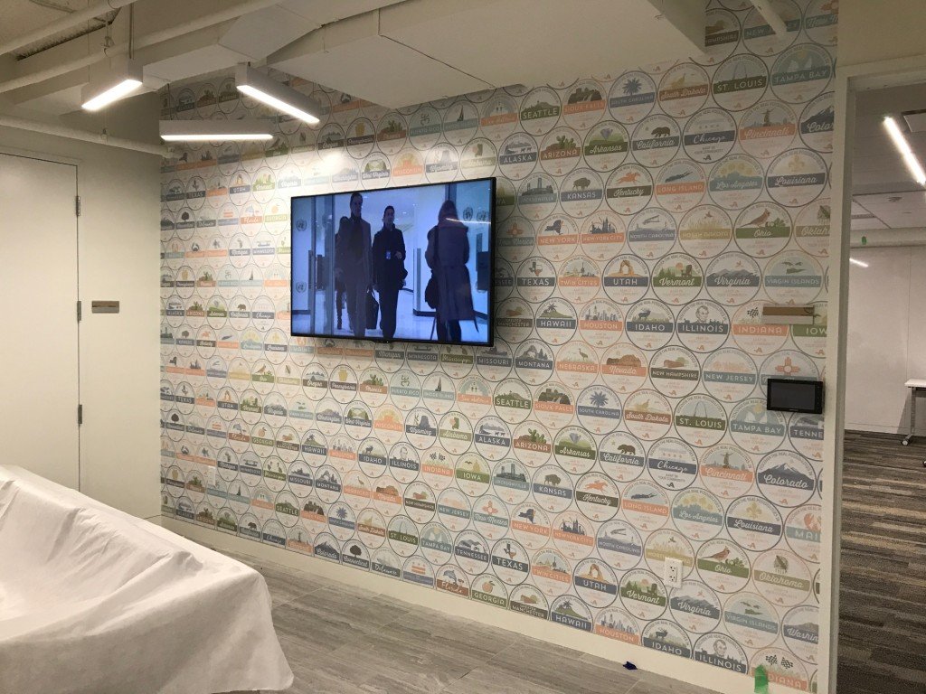  Adhesive vinyl wall mural produced and installed by CSI for AARP at their HQ in Washington, DC 