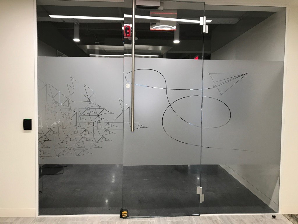  Etchmark privacy cut vinyl produced and installed by CSI for AARP at their HQ in Washington, DC 
