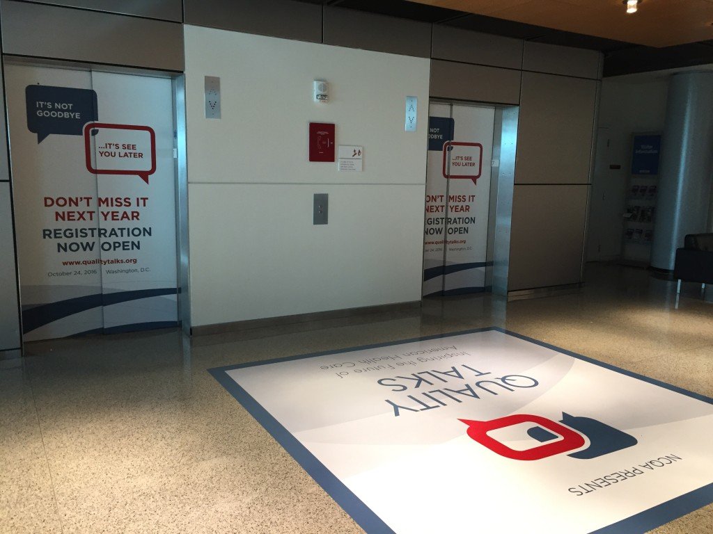  Floor Graphic and elevator wraps for the National Committee For Quality Assurance (NCQA) 