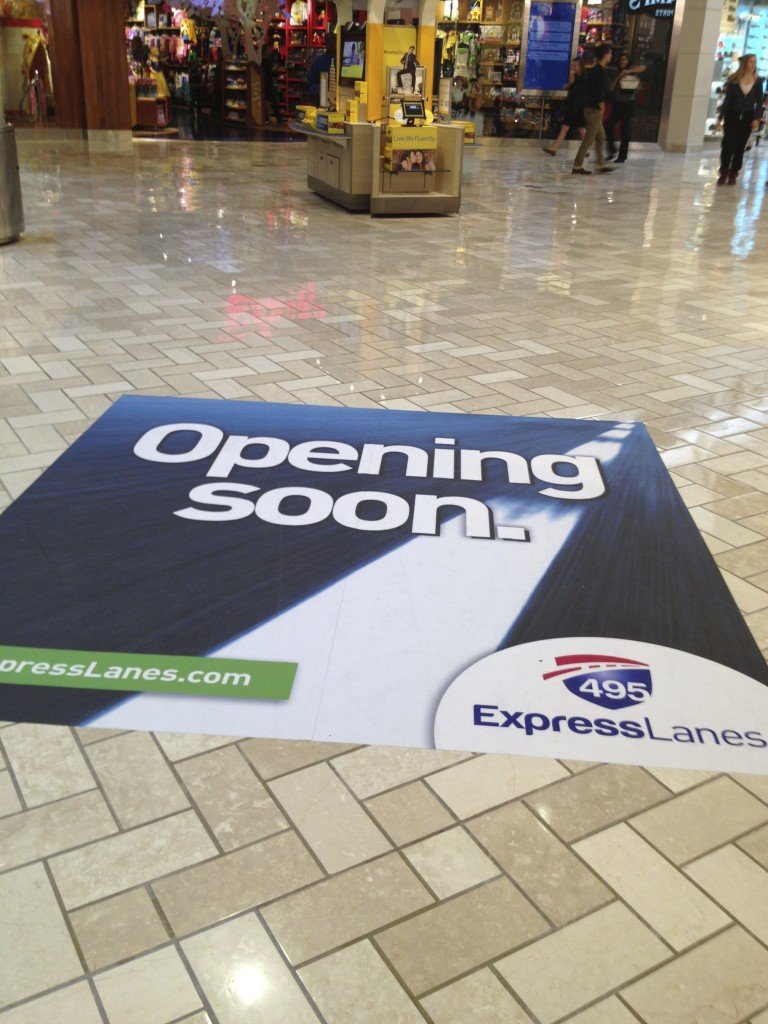  Floor Graphic to promote the 495 Express Lanes 