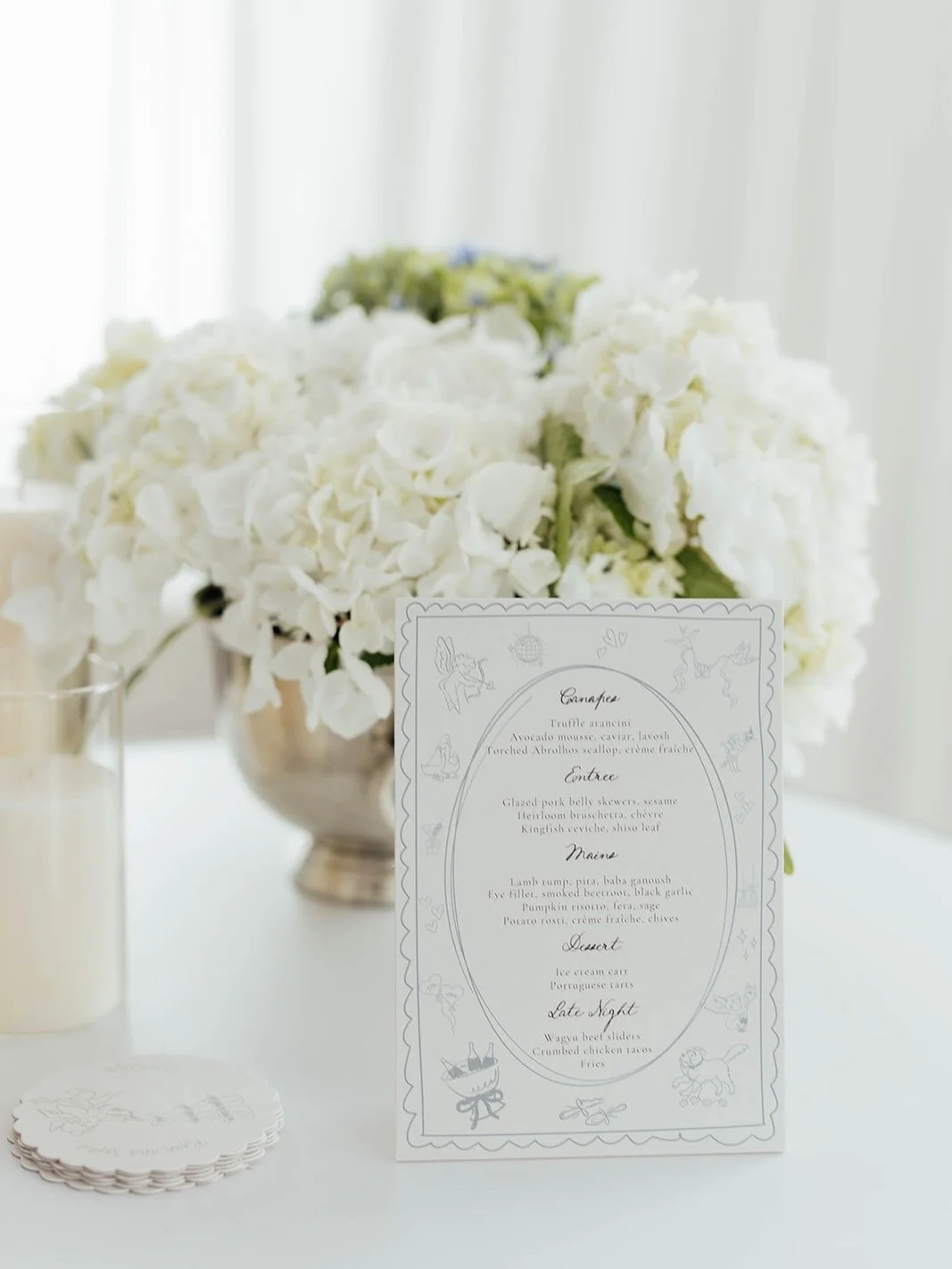 Beautiful details made by the bride herself. So special 🫶🏼🩵

Stylist @ponistudio 
Photographer @fernandstonephotography_ 
Venue @lancemoreevents 
Celebrant @celebratewithsteph 
Florist @lulu_bird0 
Videography @ellenalouiseweddings 
Entertainment 