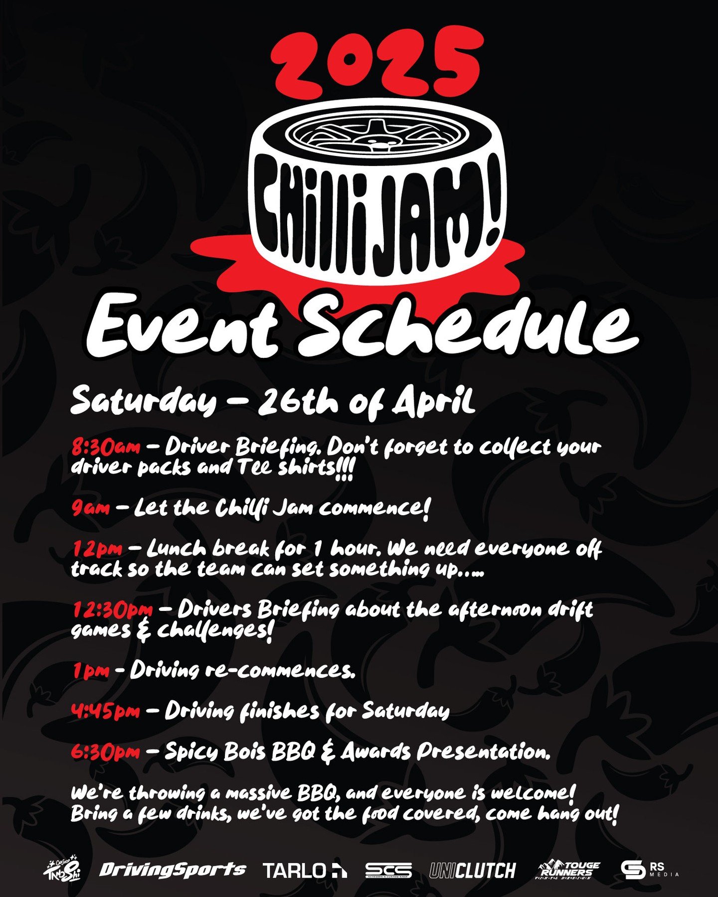 Hope all your cars are ready for this weekend 😏 

(we know they're not 🤣) 

#chillijam #drifting #driftteam #driftevent