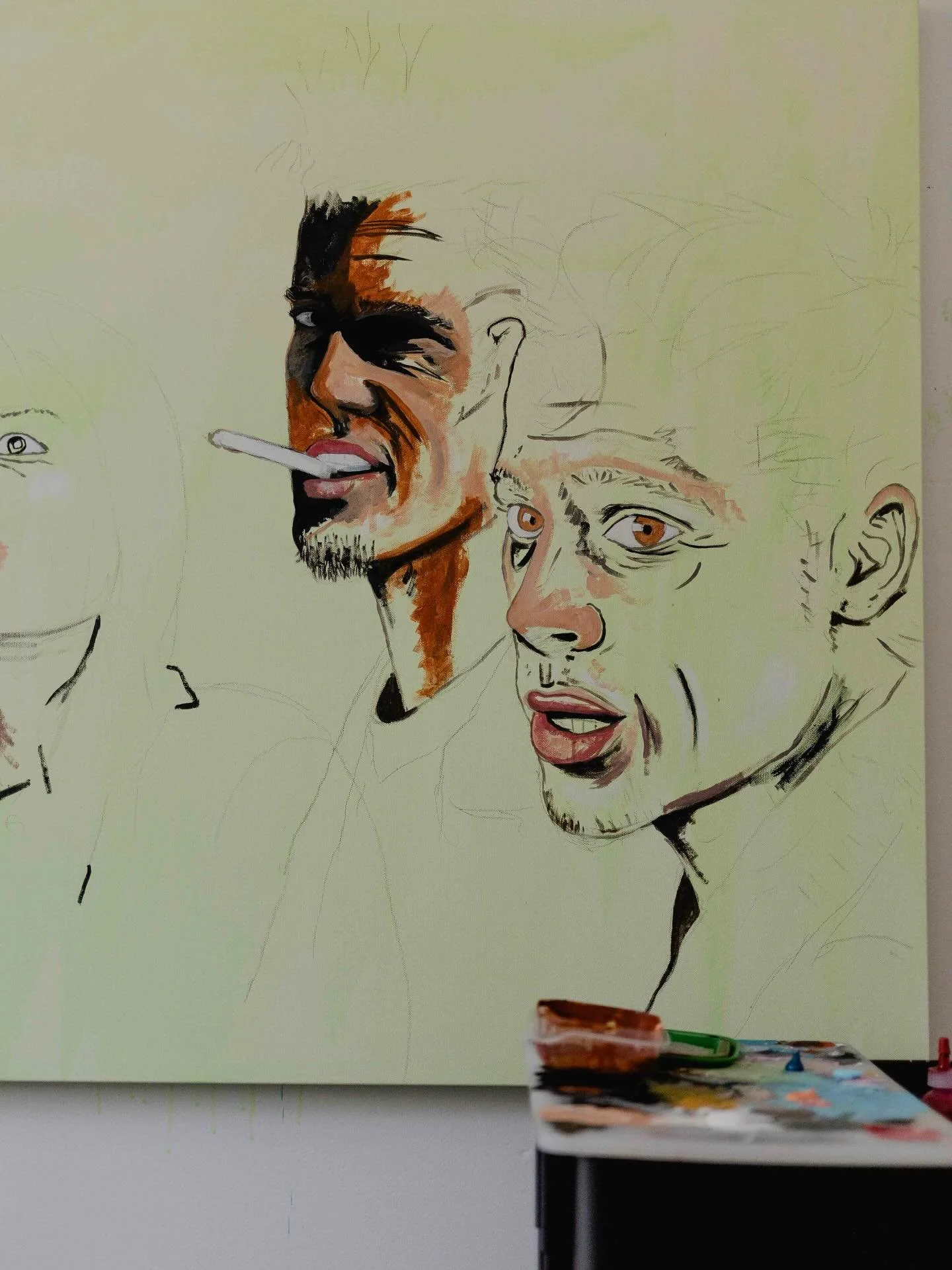 &ldquo;Childhood 4&rdquo; 36x60&rdquo; 
Acrylic, ink, aerosol on canvas. 
2024
Some progress photos of this piece. 
Numbers 2-3 coming soon.