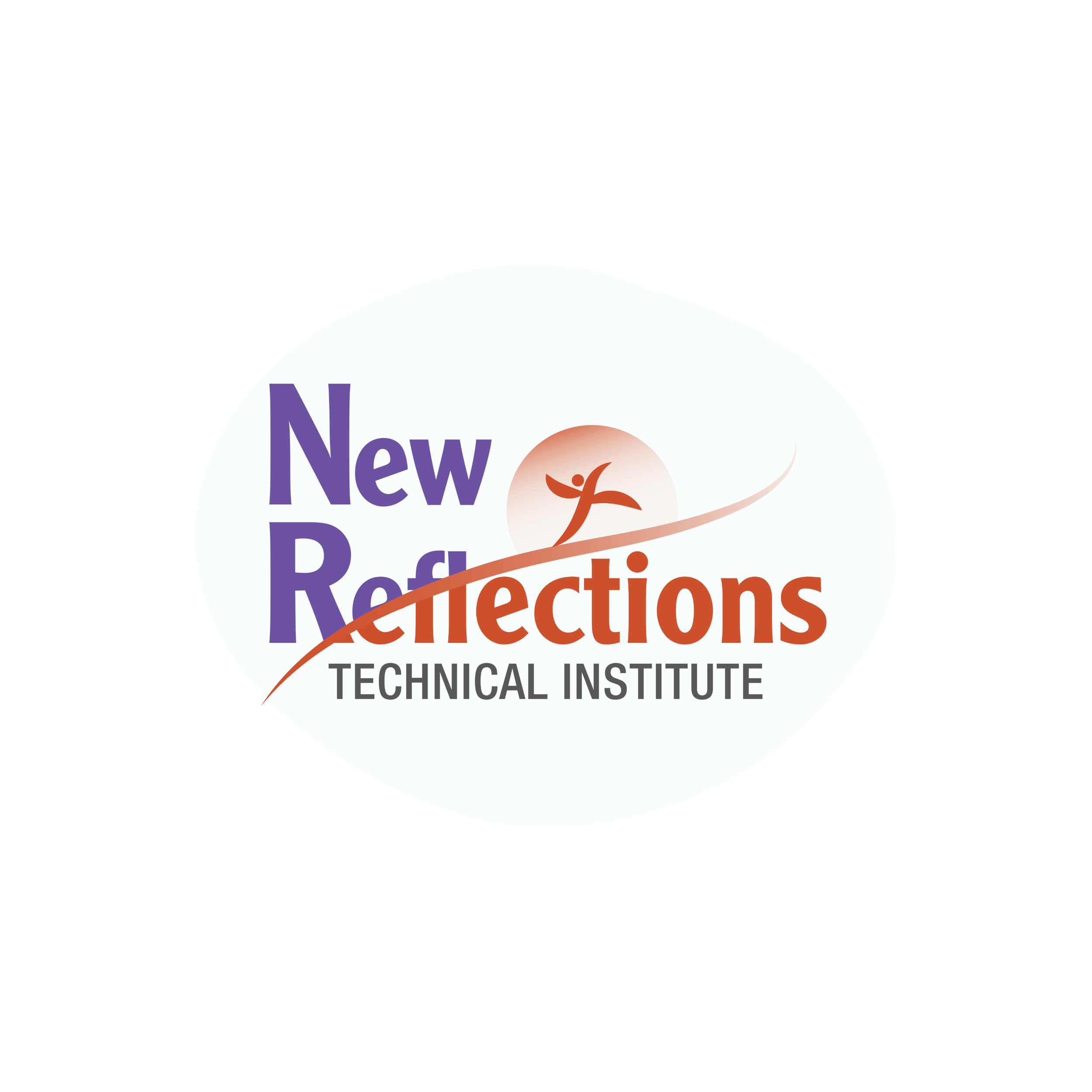 Logo of New Reflections Technical Institute featuring purple and orange text.