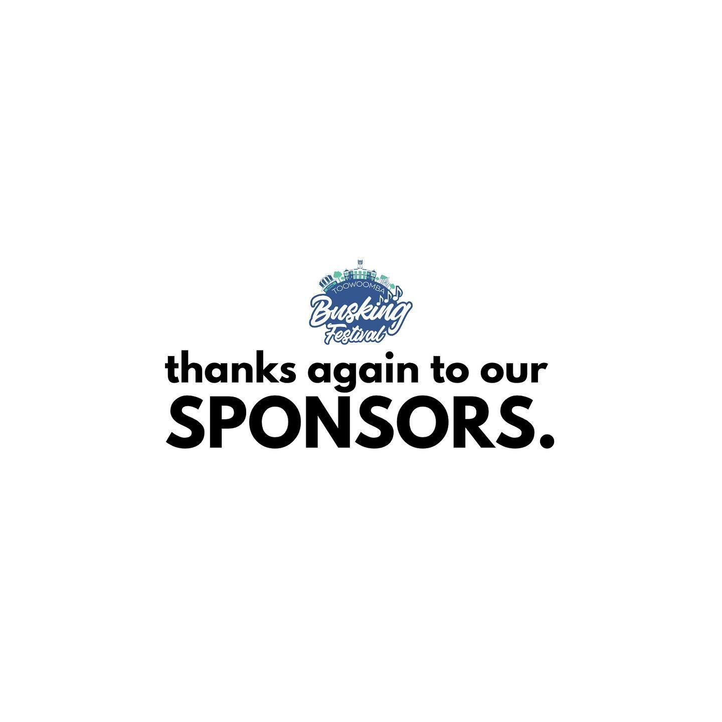 We could not run Toowoomba Busking Festival without our GENEROUS sponsors, businesses, and the SUPPORT of our community!

THANKS to our Major Sponsors:
@grandcentral 
@ywamtoowoomba 
@toowoombaregion 
@twbchamber 
@twbachronicle 

Also, thank you to 
