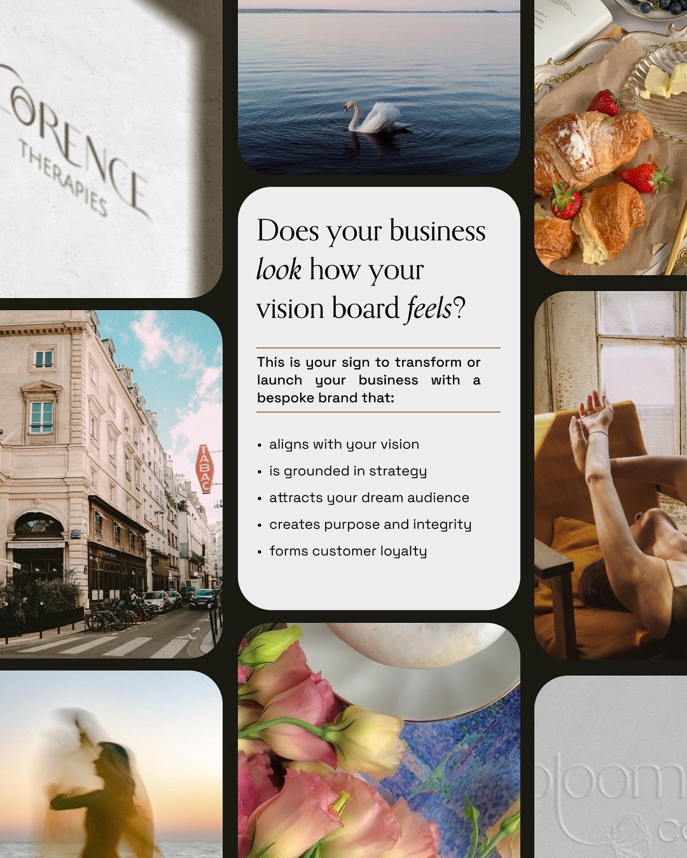You know the vision board I mean, the one you&rsquo;ve saved all your dreamy pins to. What you *wish* your brand embodied: the aesthetic social posts, photography, print designs, creative marketing ideas, the effortless appeal.

What&rsquo;s stopping