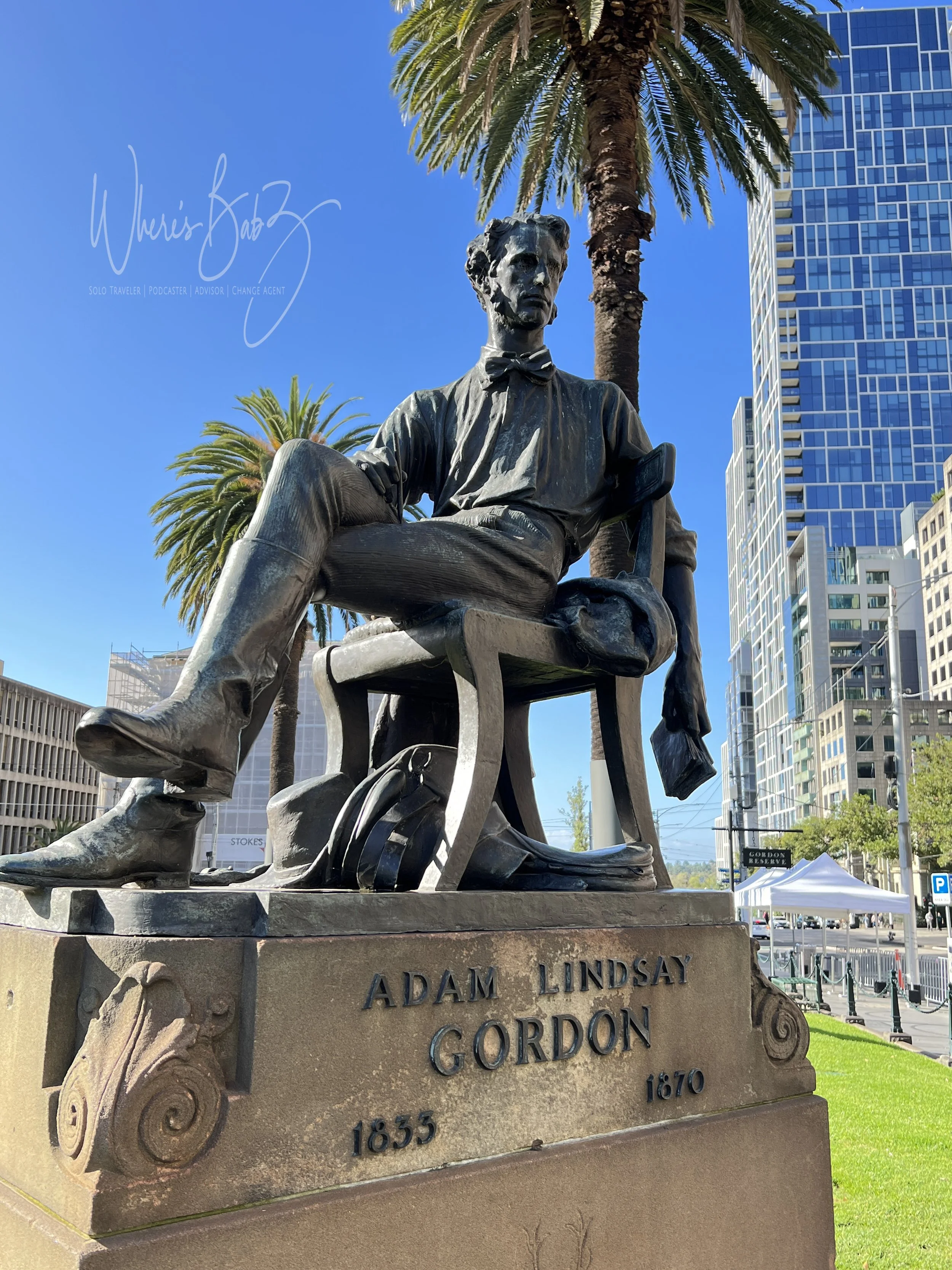 Statuary everywhere as in many cities as a nod to those who came first. Adam was a horseman police officer, poet and writer - early to arrive but after the convicts. 