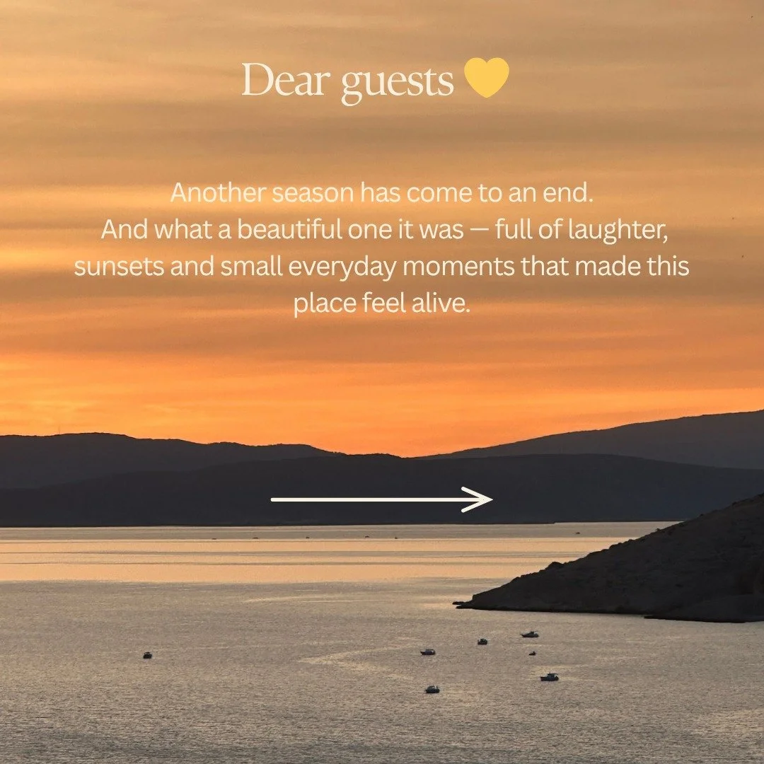 Dear guests 💛 Another beautiful summer has come to an end — full of laughter, sunsets and those little everyday moments that make this place feel alive.
We’ve welcomed guests from 16 countries, from 3-month-old babies to 83-year-young s