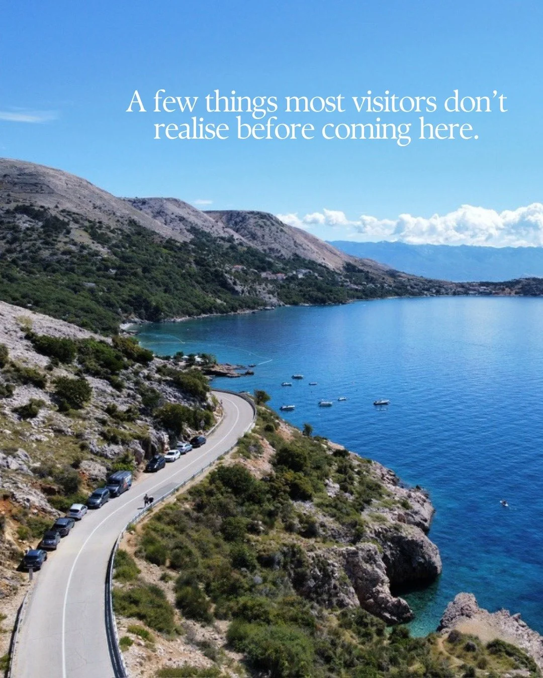 Stara Ba&scaron;ka sits at the very end of Krk island.

It&rsquo;s a small place shaped by hills, sea and a certain kind of village life.
There are no large resorts here, just family-run apartments and a camping place, clear water and paths that lead