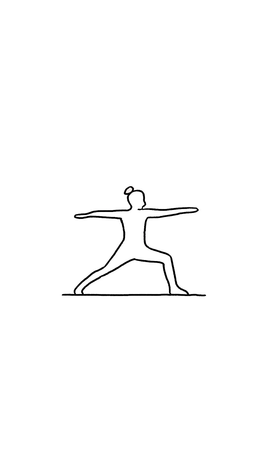 Outline of person in Warrior 2 pose
