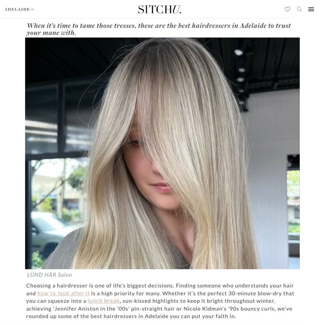 🚨Exciting News 🚨 We&rsquo;re thrilled to share that L&Uuml;ND has been featured as one of the Best Hairdressers in Adelaide for Seriously Luscious Locks by @sitchu.adelaide! 🤍

A huge thank you to all our amazing clients for your support and trust