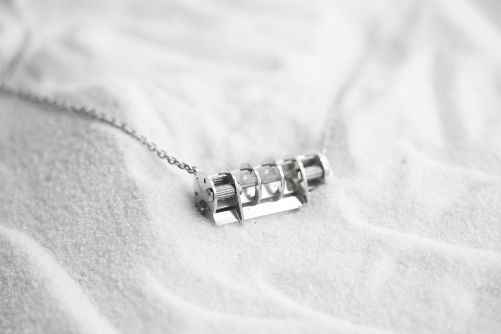 Silver Combination Lock Necklace