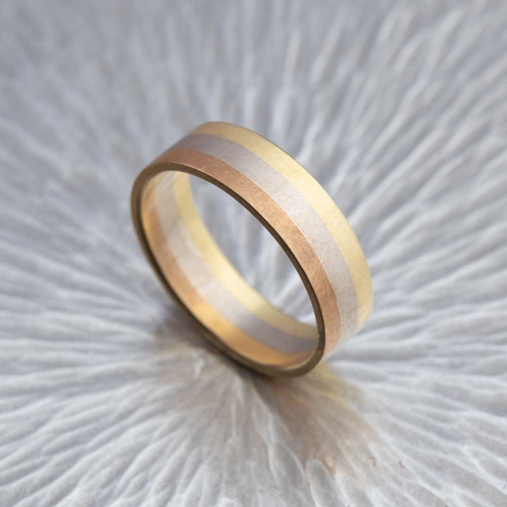 18K Trio Gold Wedding Ring
