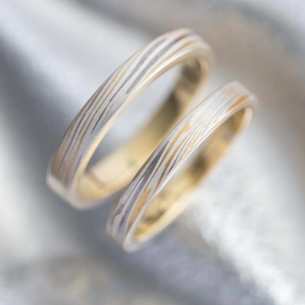 Two Perfectly Imperfect collection mokum gone ring with the materials of 18K white gold, 18K yellow gold and silver