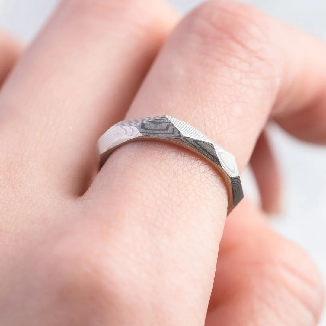 Perfectly Imperfect Collection Mokume Gane Classic Ring